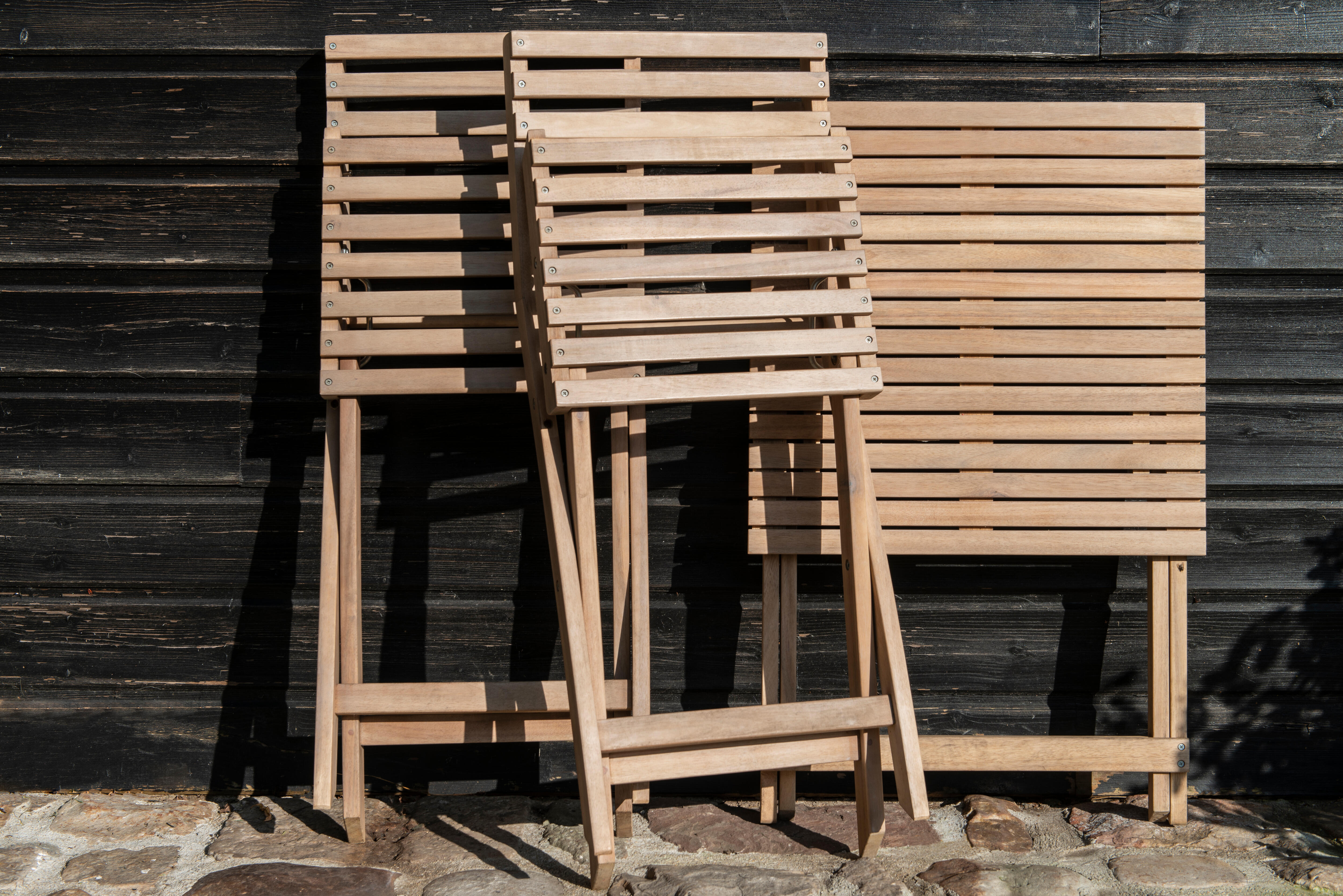 Set tavolo e sedie Solis NATERIAL in acacia beige per 2 persone - 5