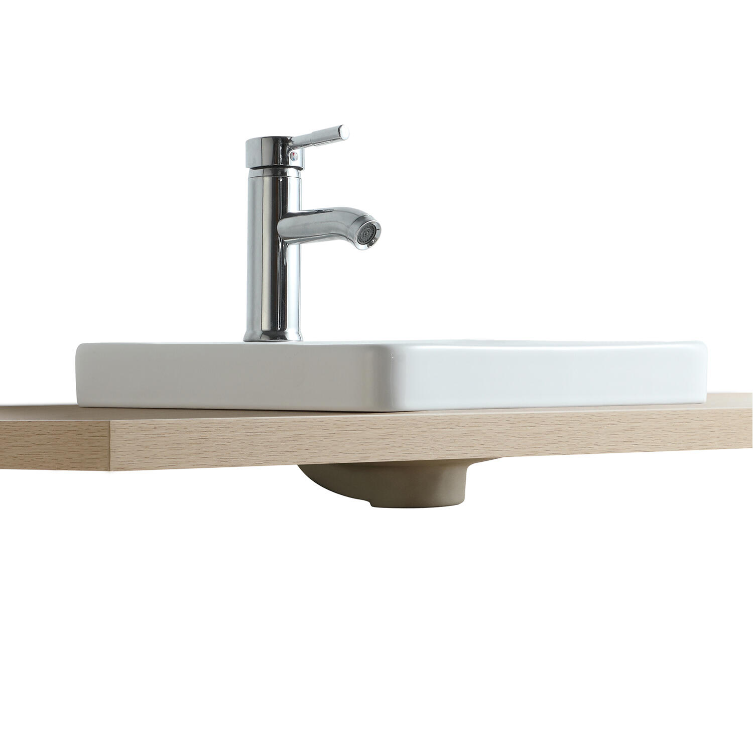 Vasque à poser céramique carré Sierra H.5 x l.37 x P.37 cm blanc brillant - 2