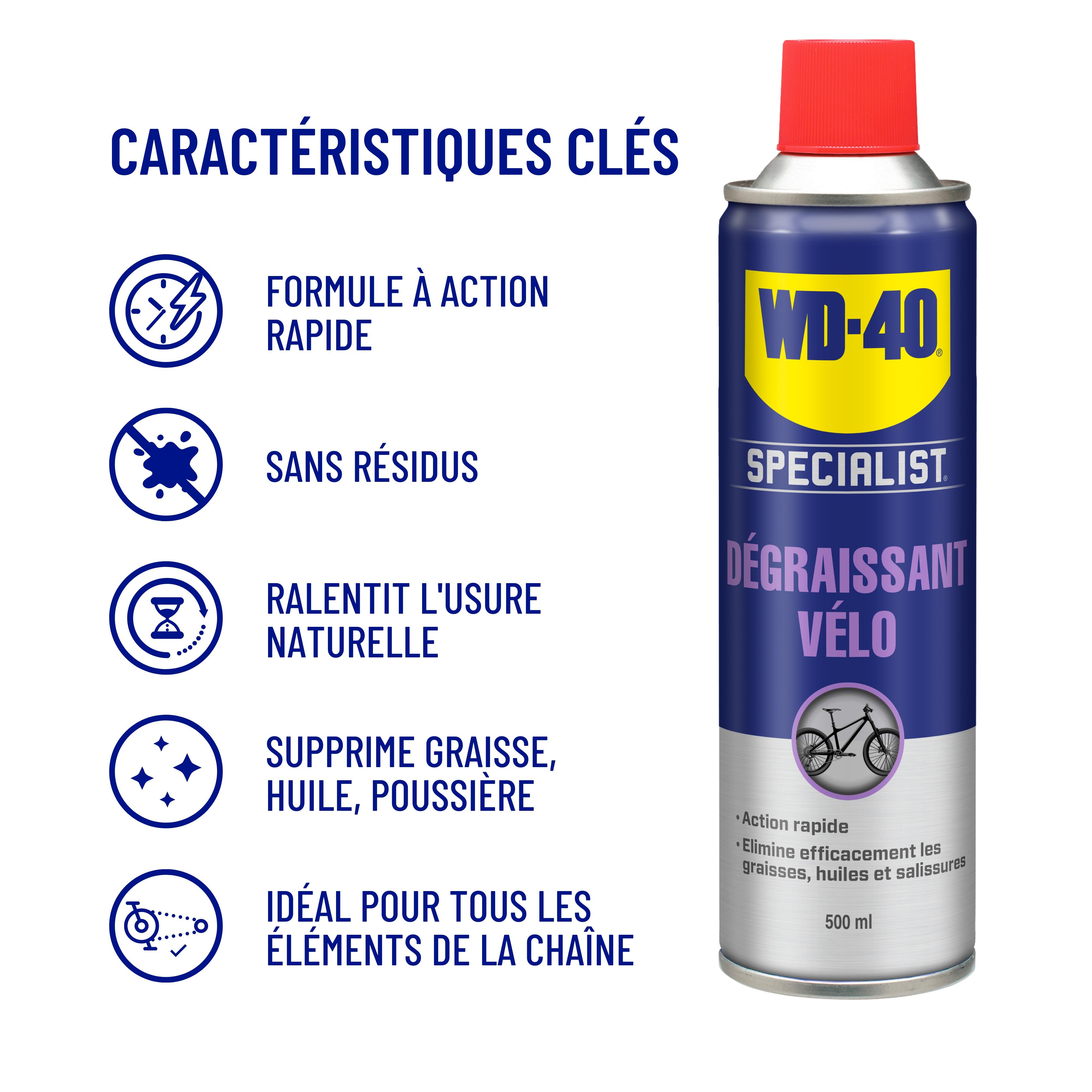 Dégraissant vélo WD-40, 500 ml - 2