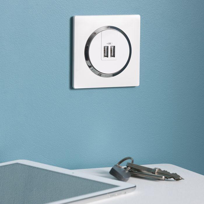 Plaque simple Dooxie, LEGRAND, blanc chromé - 4