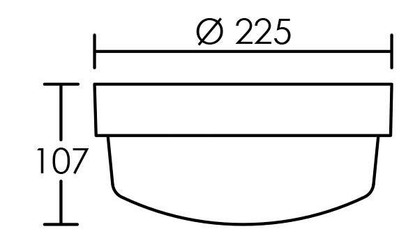 Hublot extérieur E27 max 100W blanc IP44 D. 22,5cm - 4