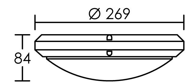 Hublot extérieur IP65, D.27 cm E27 max 11 W, blanc - 3