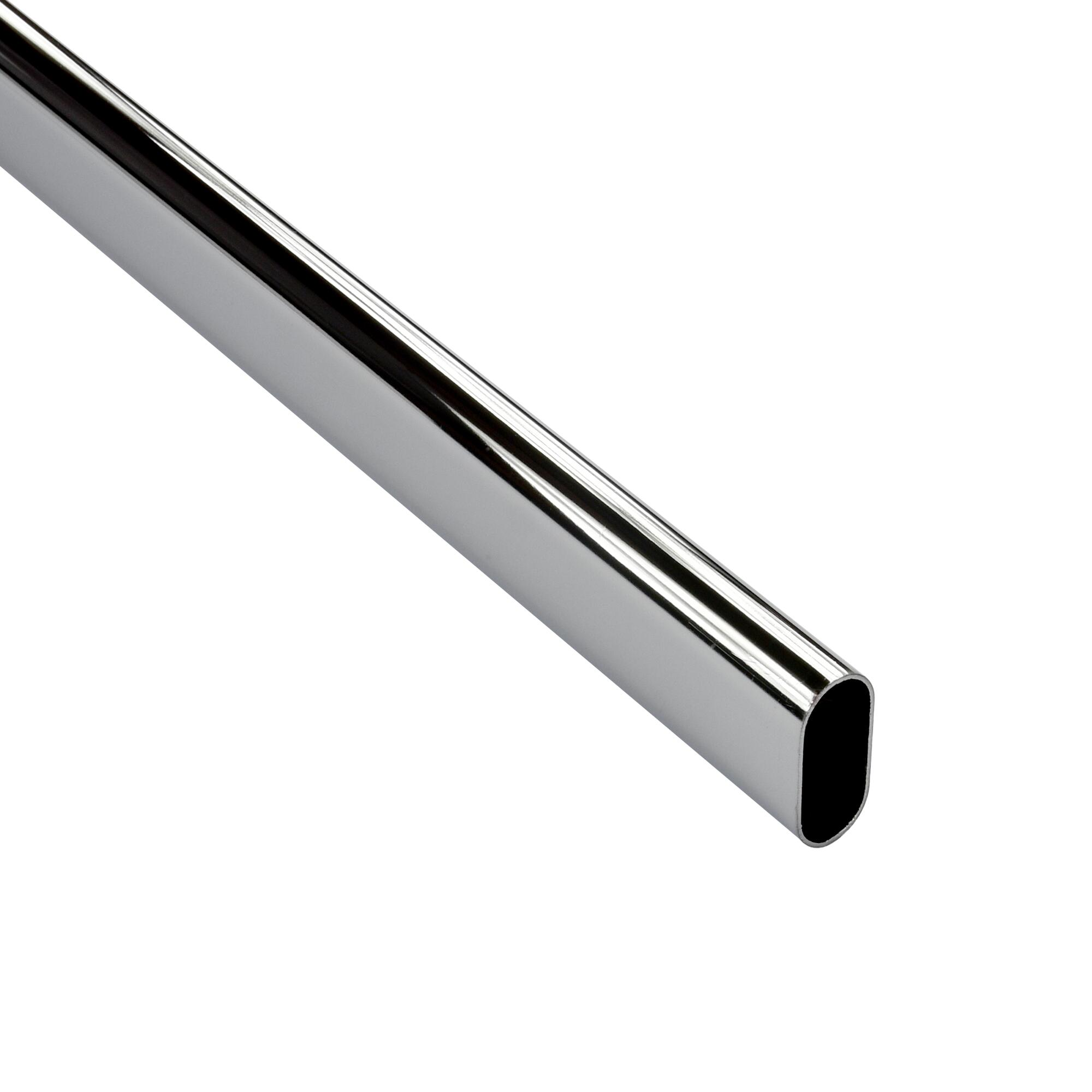 Barre de penderie ovale chrome L.1M x 30x15mm SPACEO - 3