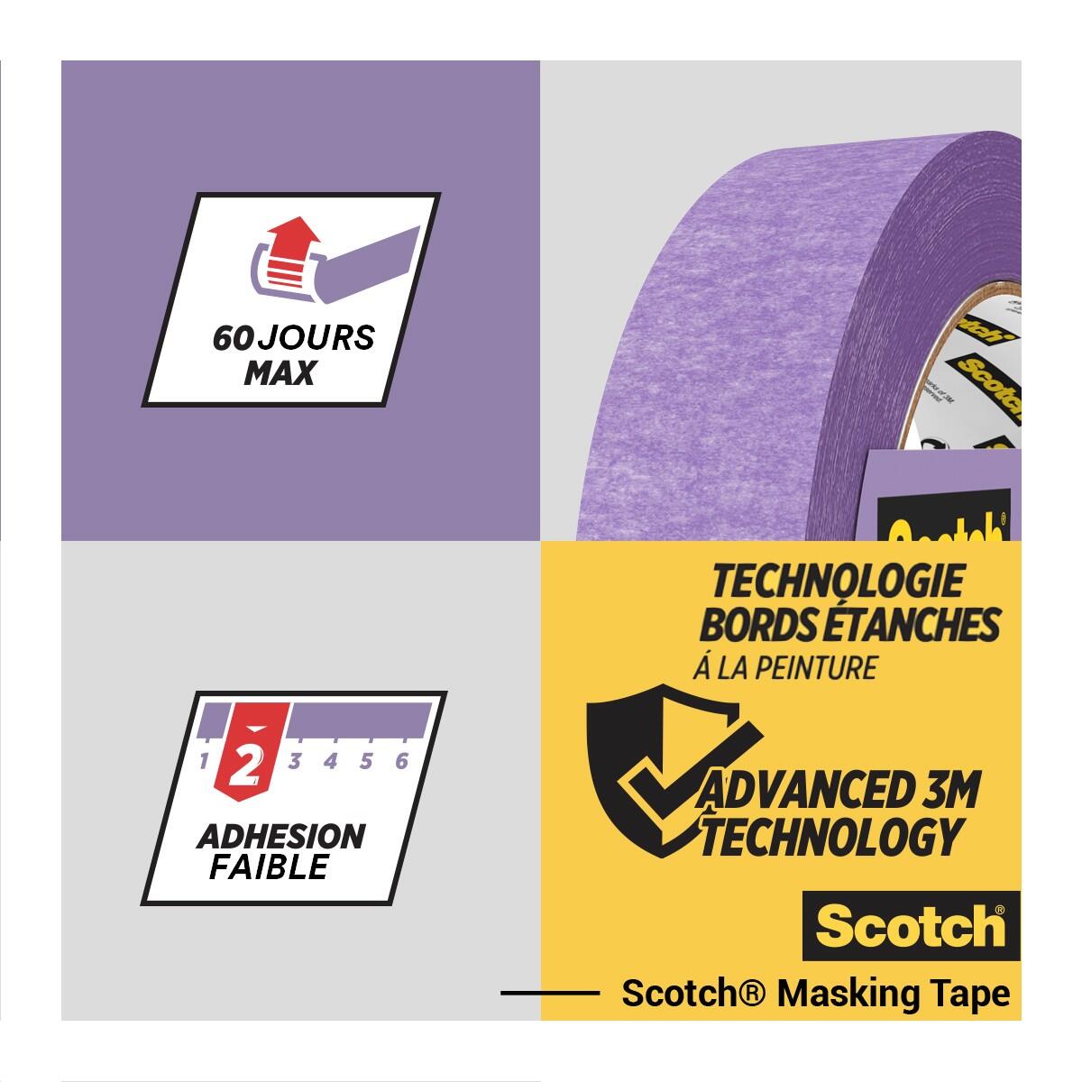 Lot de 2 rubans de masquage SCOTCH l.36 mm x L.41 m surfaces délicates - 4