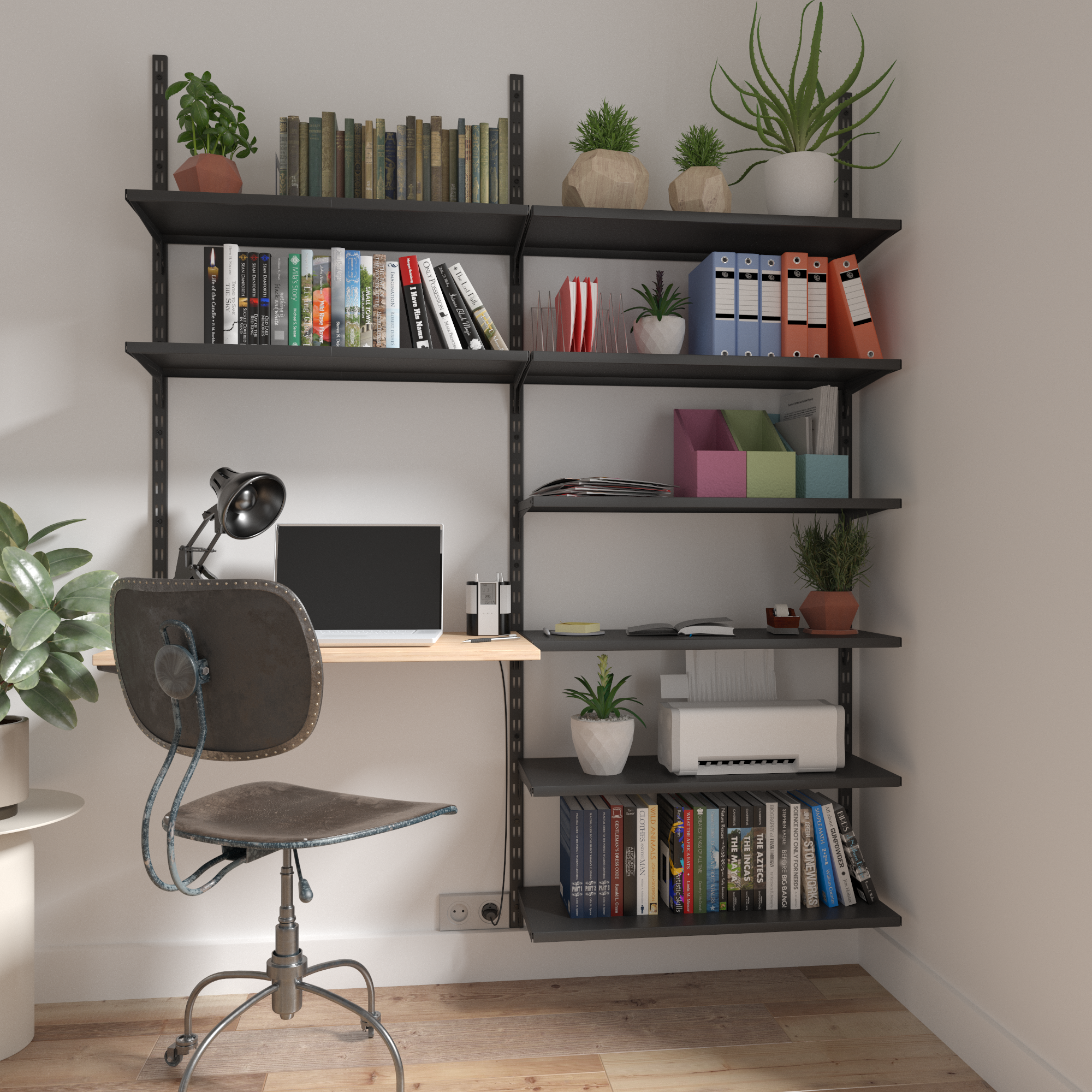 Crémaillère double acier, H.150 cm entraxe 50 mm - 4