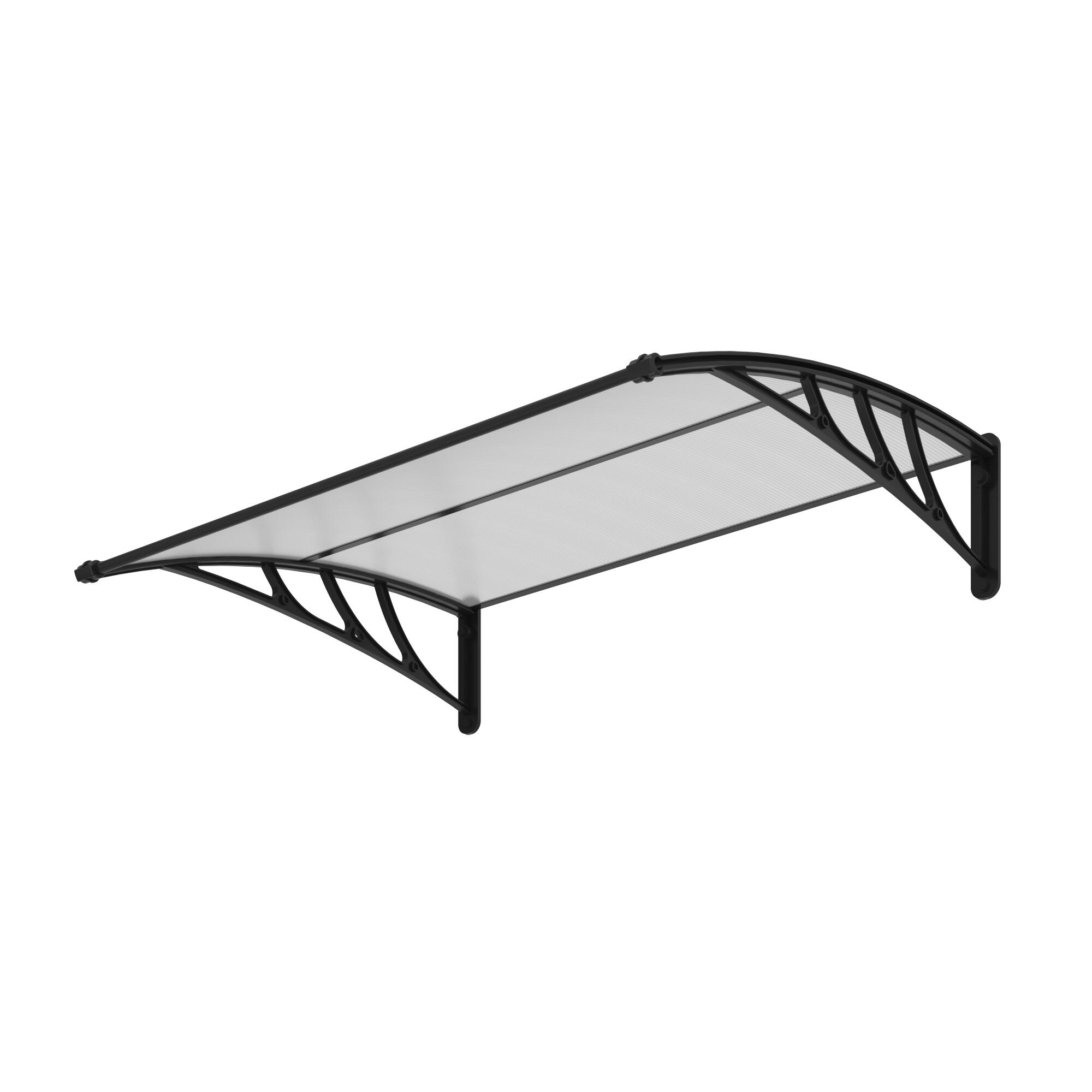 Auvent de porte d'entrée résine noir Kano, l.120 x H.28.5 x P.100 cm - 2