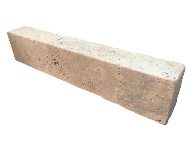 Bordure travertin vieilli pierre naturelle crème, H.10 x L.50 cm EP.7cm