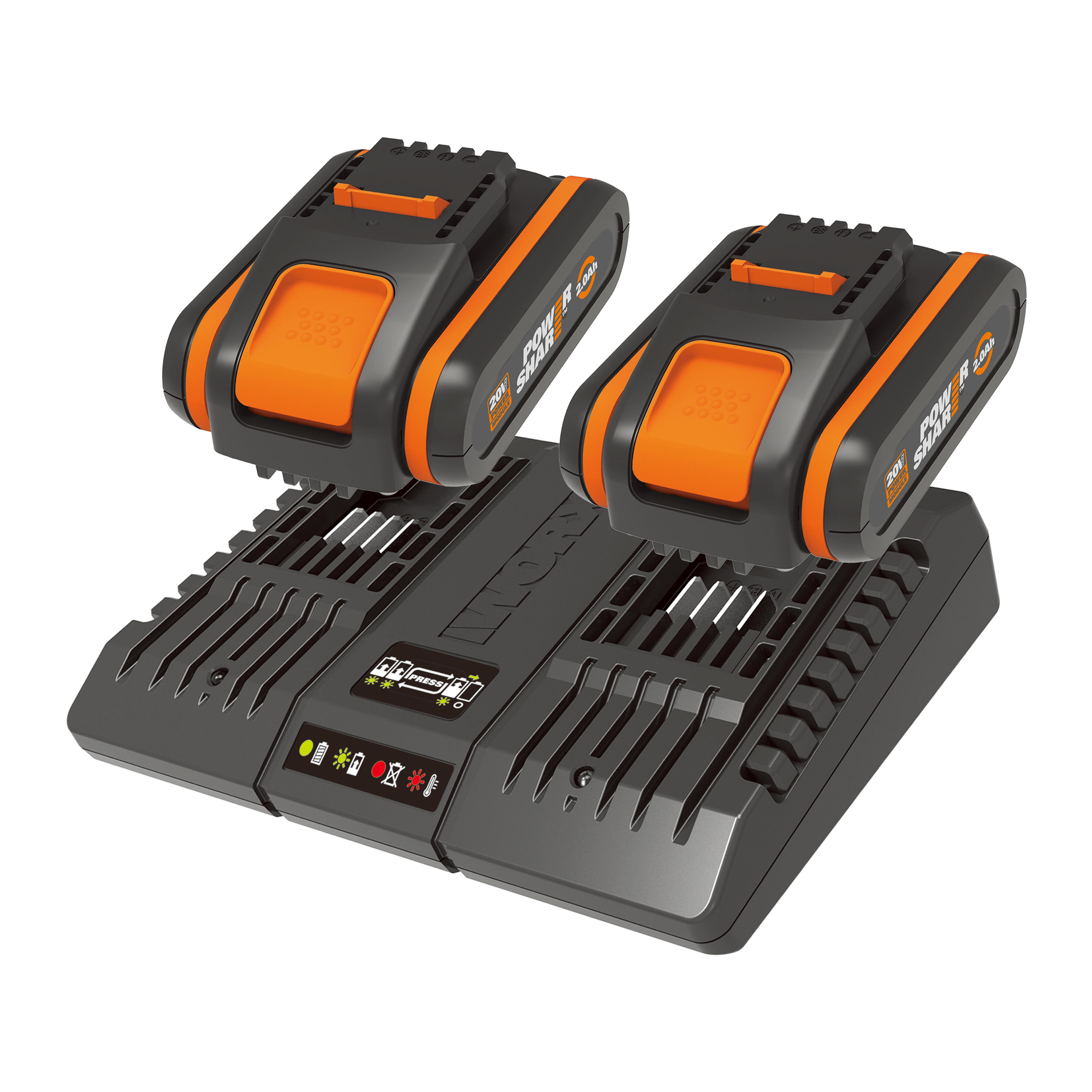 Pack Carregador + 2 baterias CARREGADOR DUPLO 40V + 2 BATERIAS 4AH WA3611 - 12