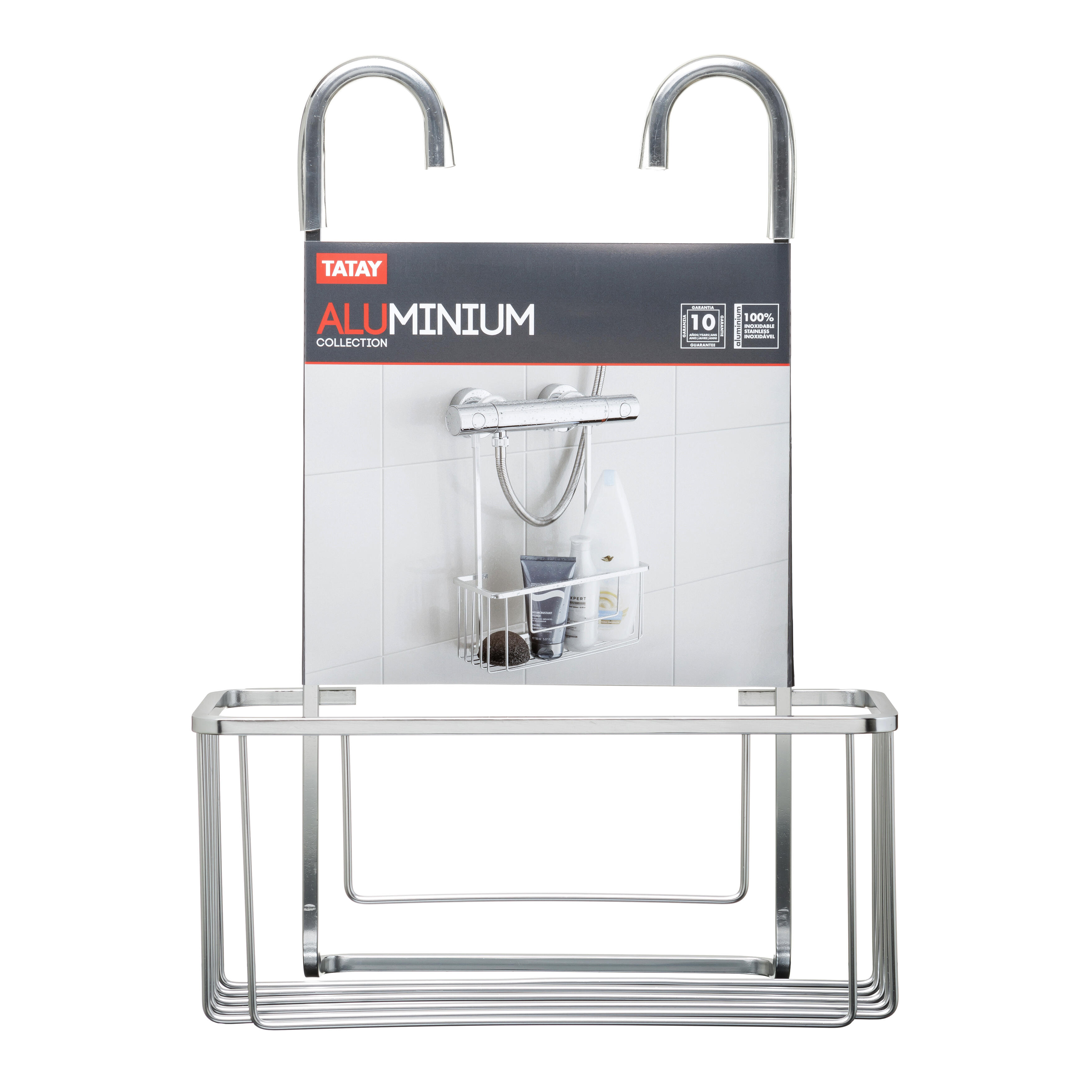 Etagère de douche chrome brillant à suspendre au mitigeur aluminium TATAY - 3