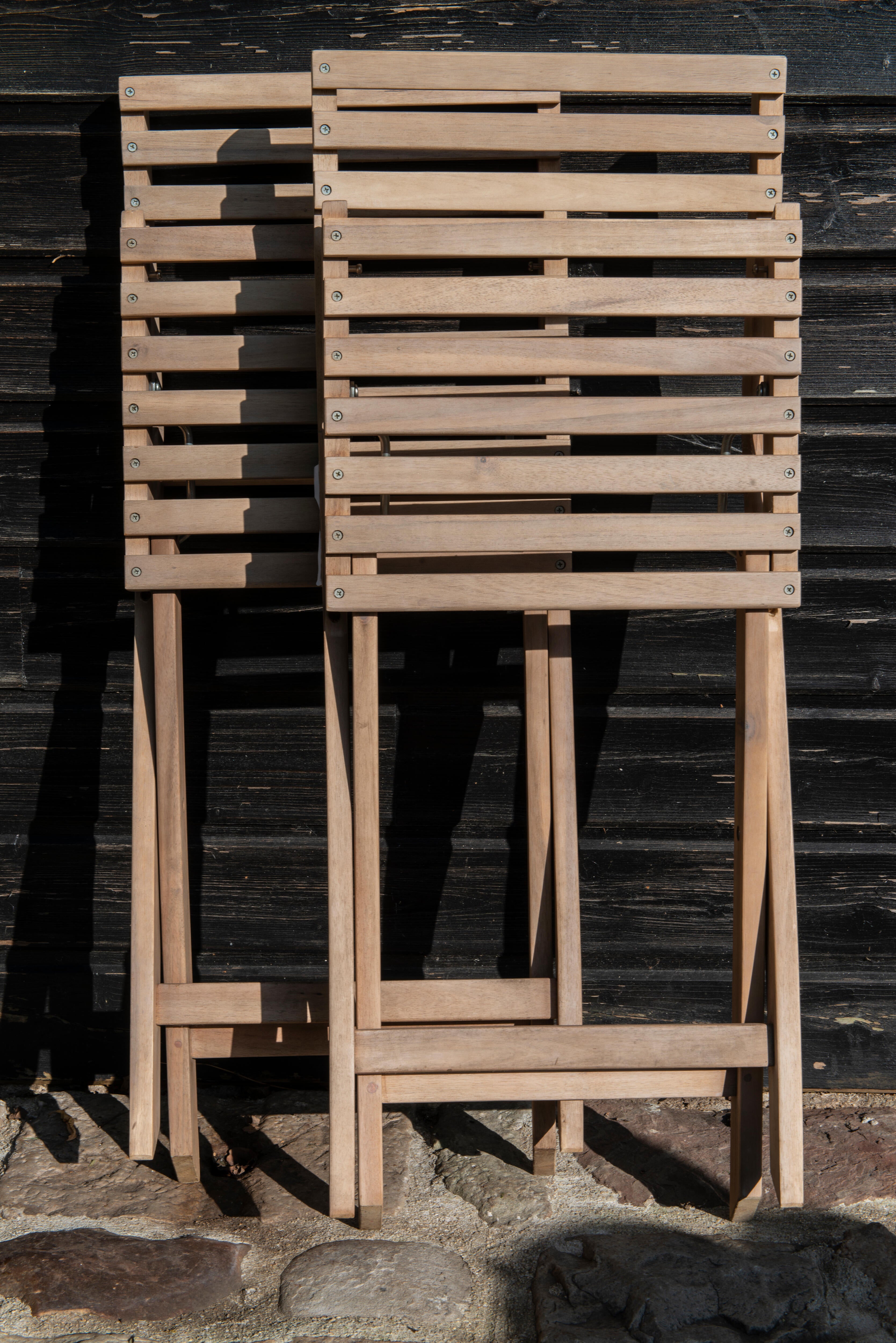 Set tavolo e sedie Solis NATERIAL in acacia beige per 2 persone - 4