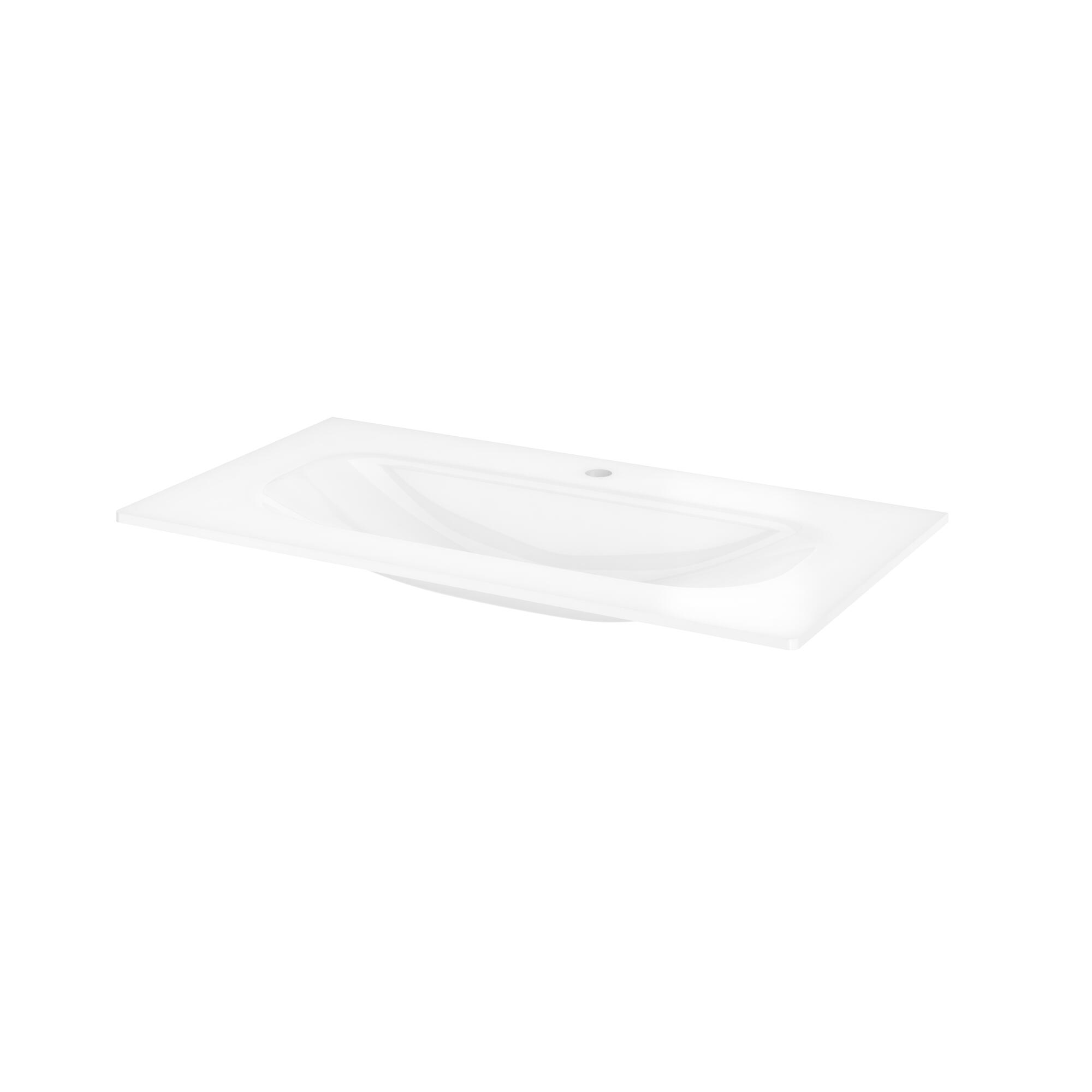Vasque simple centrée Native verre blanc Brillant l.91 x P.49 cm - 2