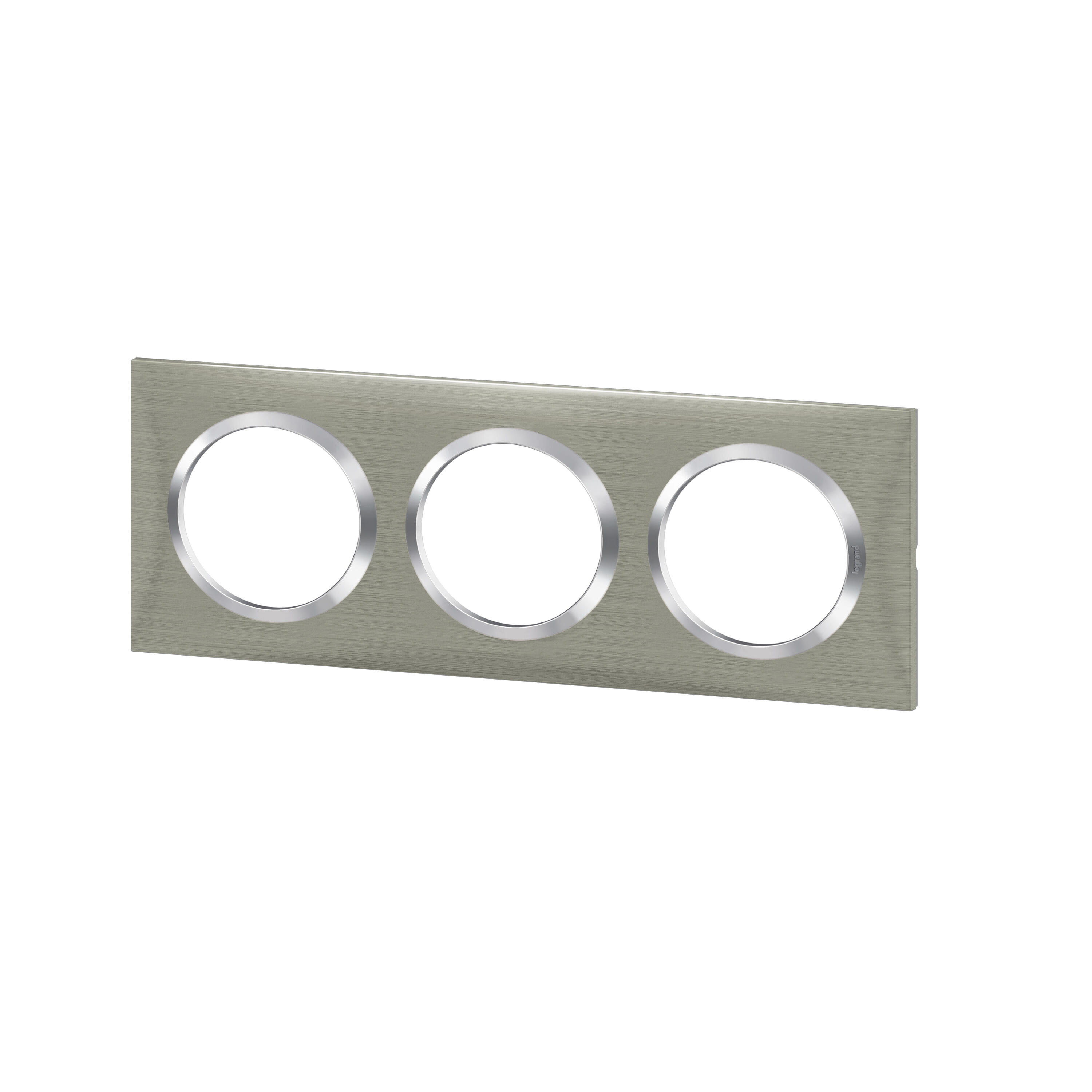 Plaque triple Dooxie, LEGRAND, inox brossé - 2