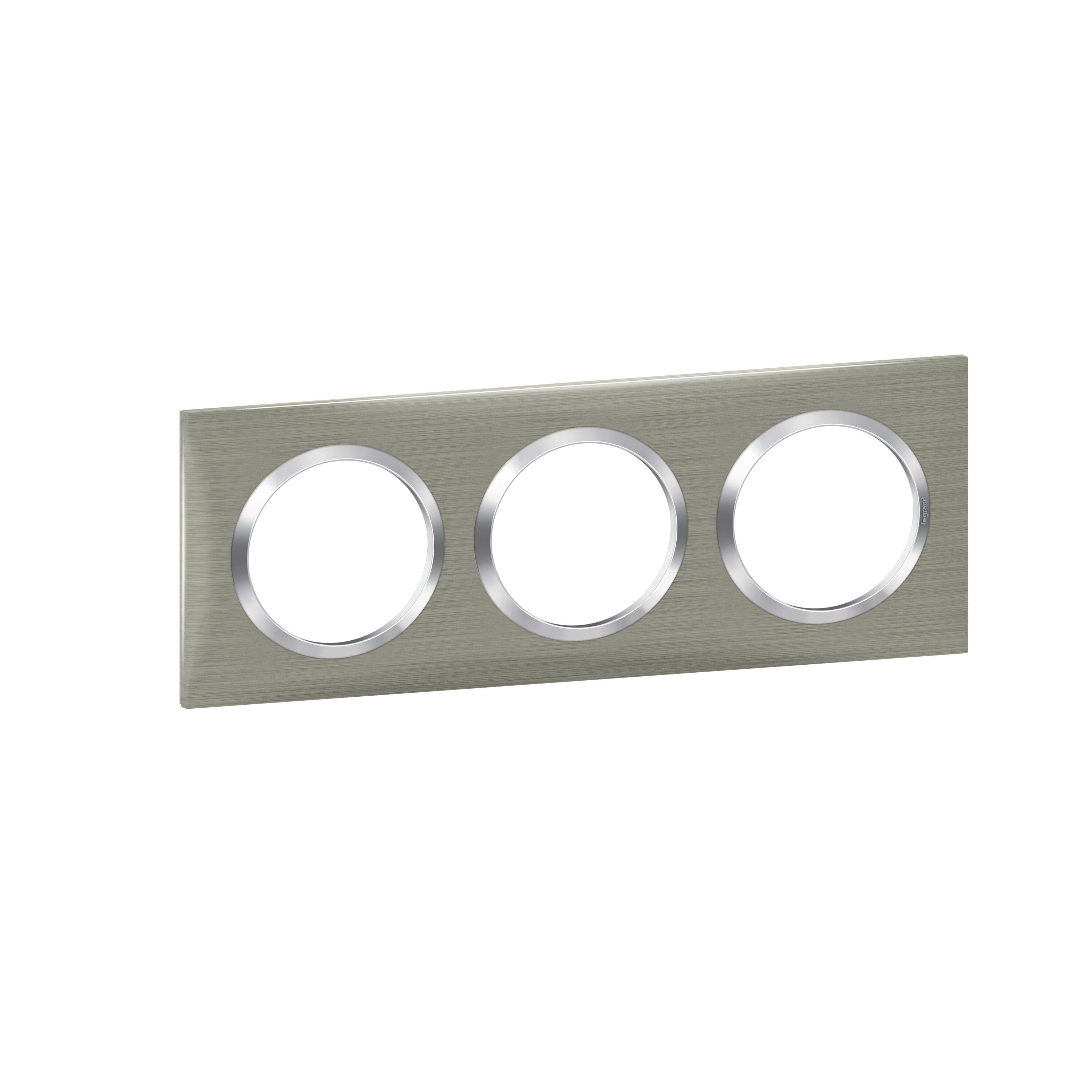 Plaque triple Dooxie, LEGRAND, inox brossé - 3