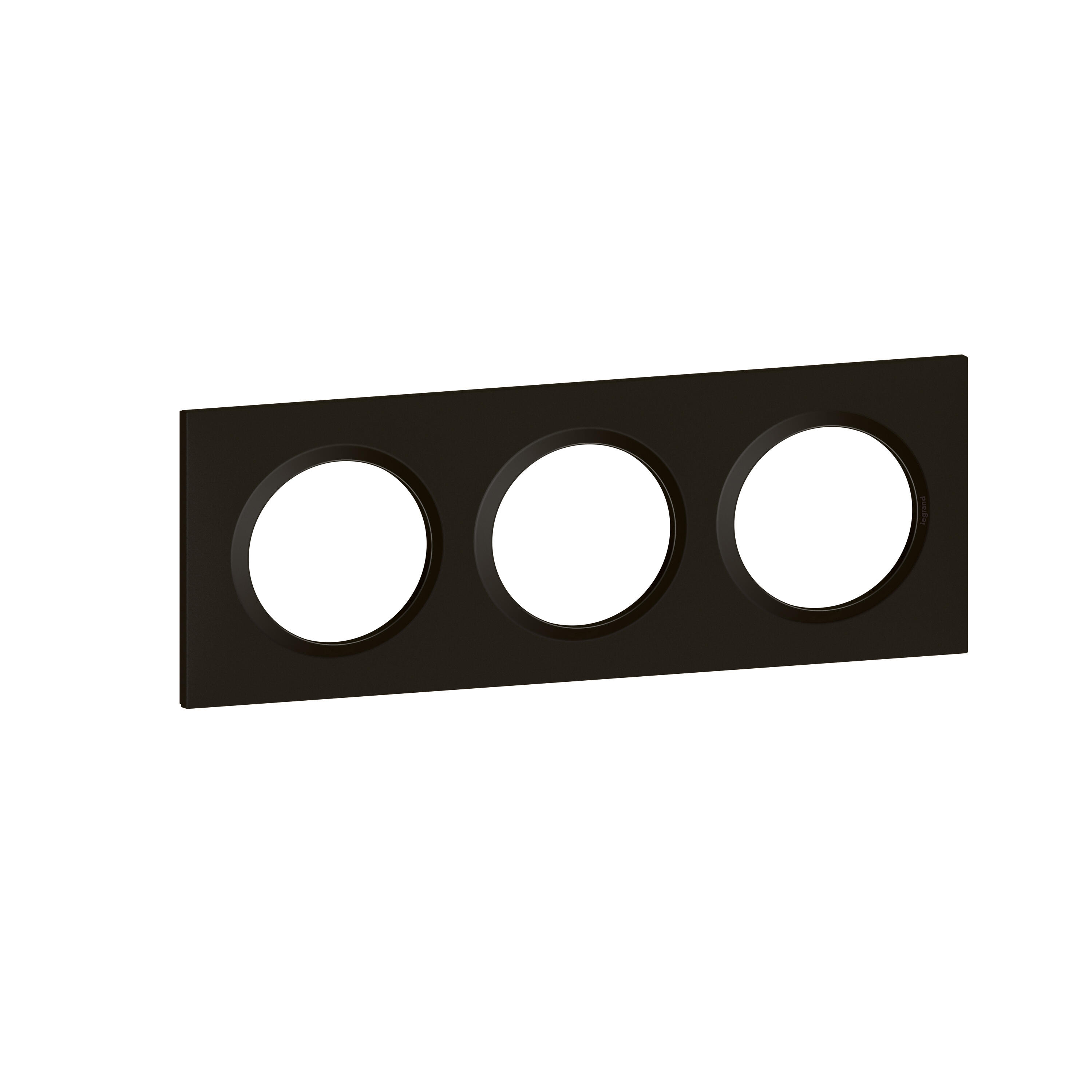 Plaque triple Dooxie, LEGRAND, noir velours - 3