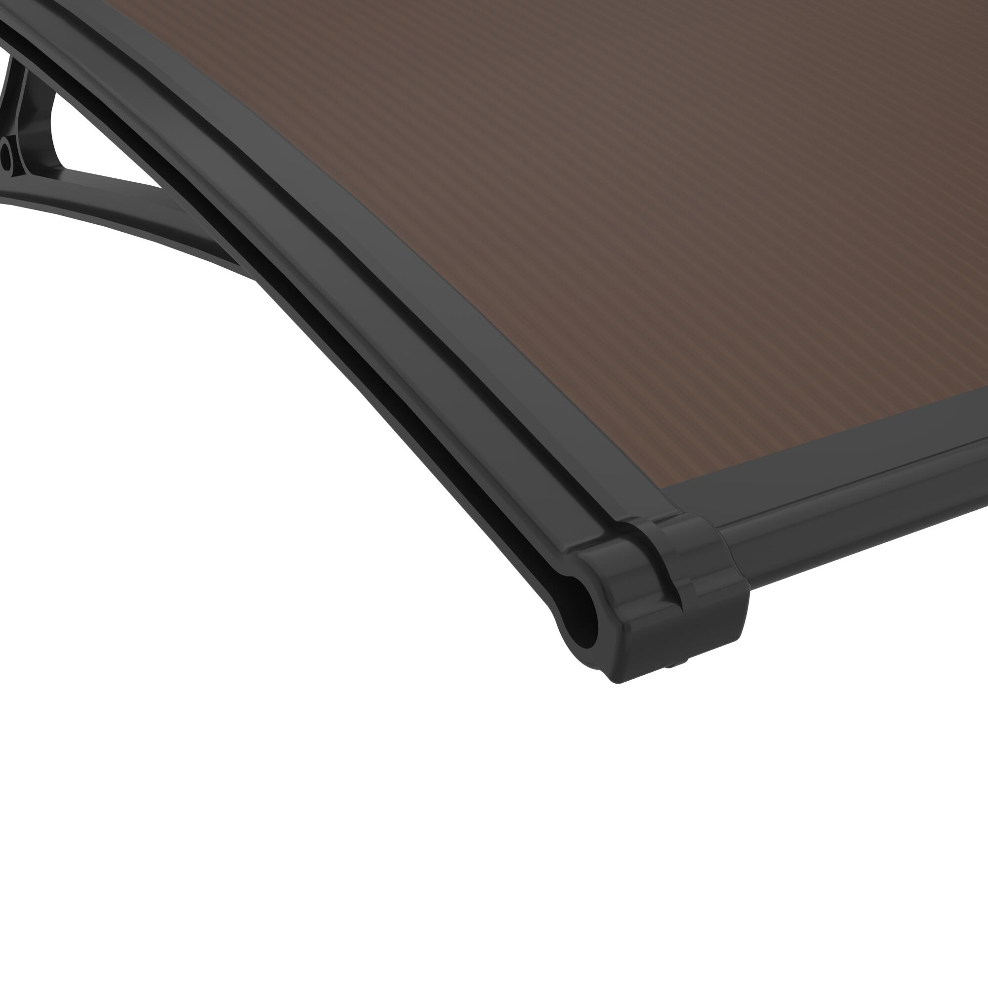 Auvent de porte d'entrée résine noir Kano, l.120 x H.28.5x P.100 cm - 3