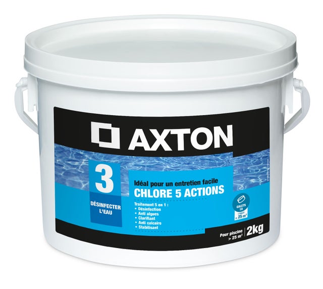 Chlore 5 actions galets 200 g AXTON, 2 kg