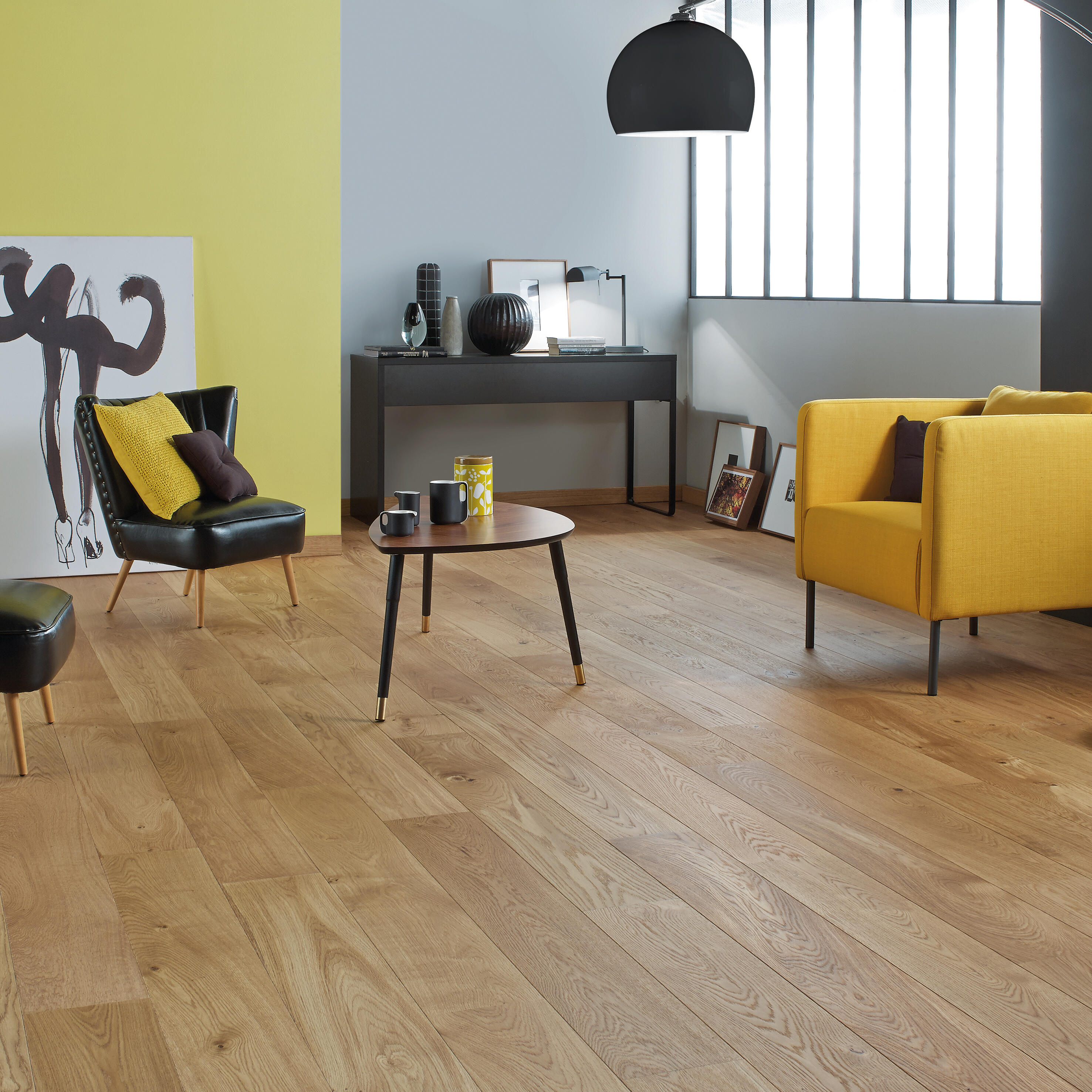 Parquet contrecollé chêne blond campagne vitrifié XL BROCELIANDE, l.18. — free download