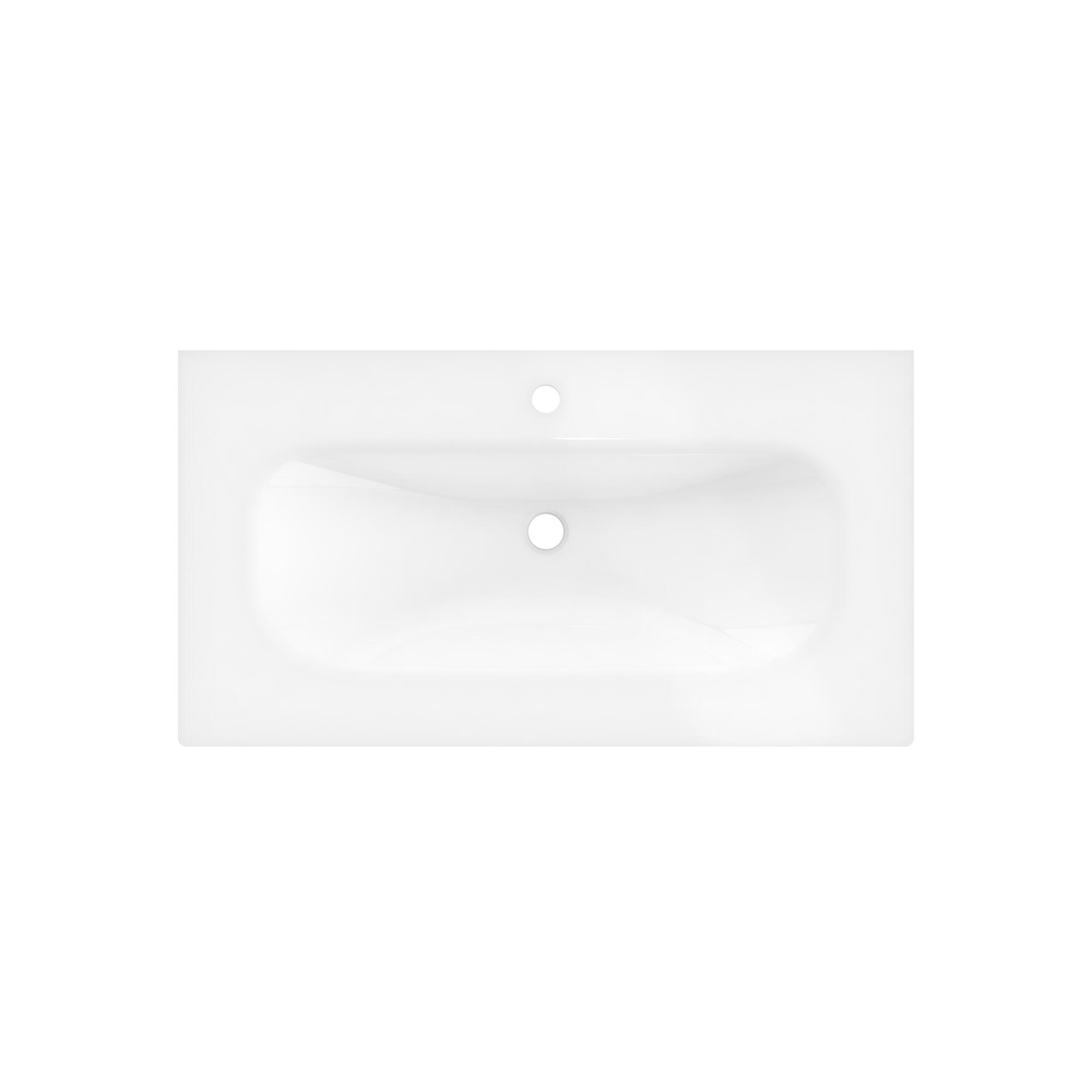 Vasque simple centrée Native verre blanc Brillant l.91 x P.49 cm - 3