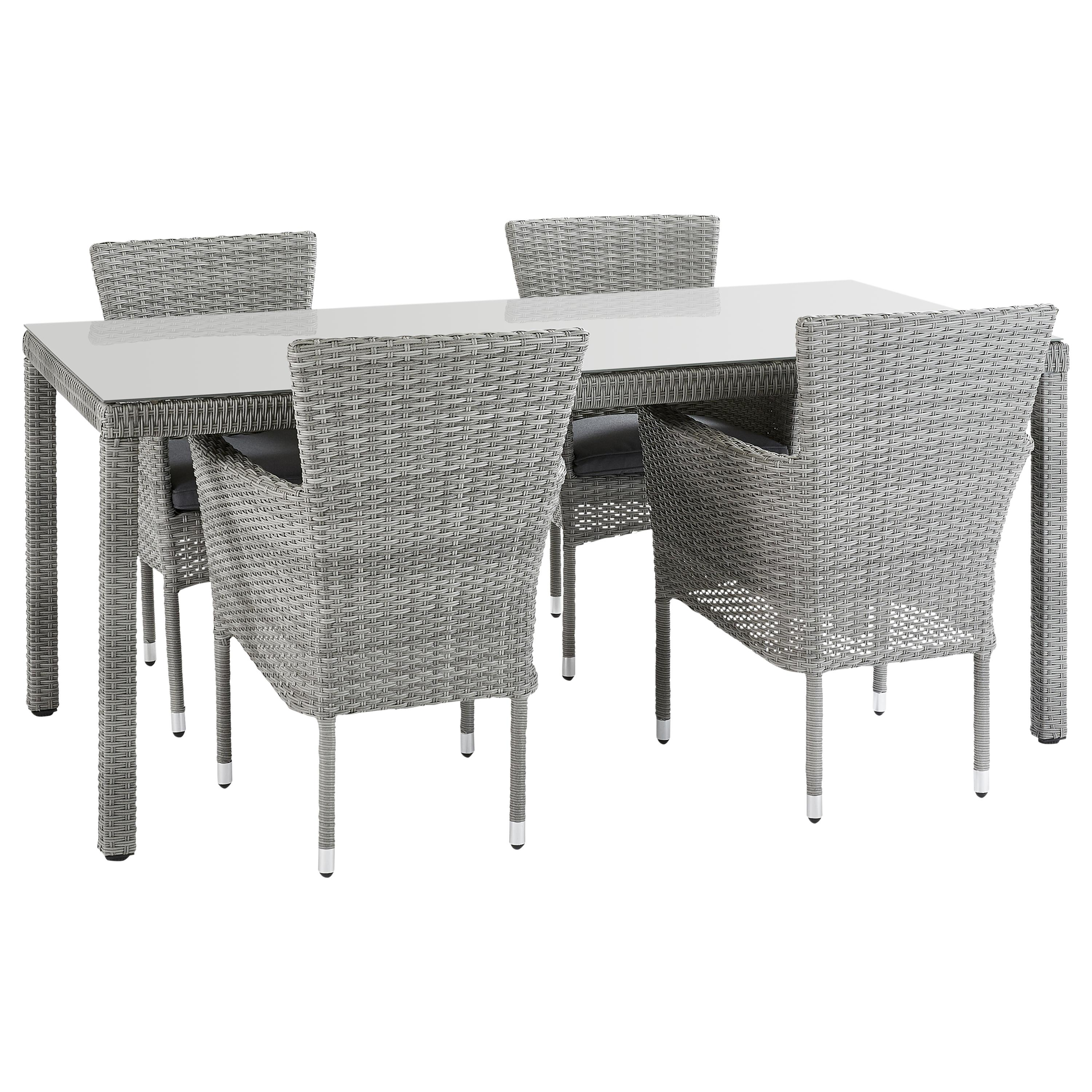 Tavolo da pranzo per giardino Davos NATERIAL in alluminio con piano in vetro grigio per 6 persone 89.5x179.5cm - 6