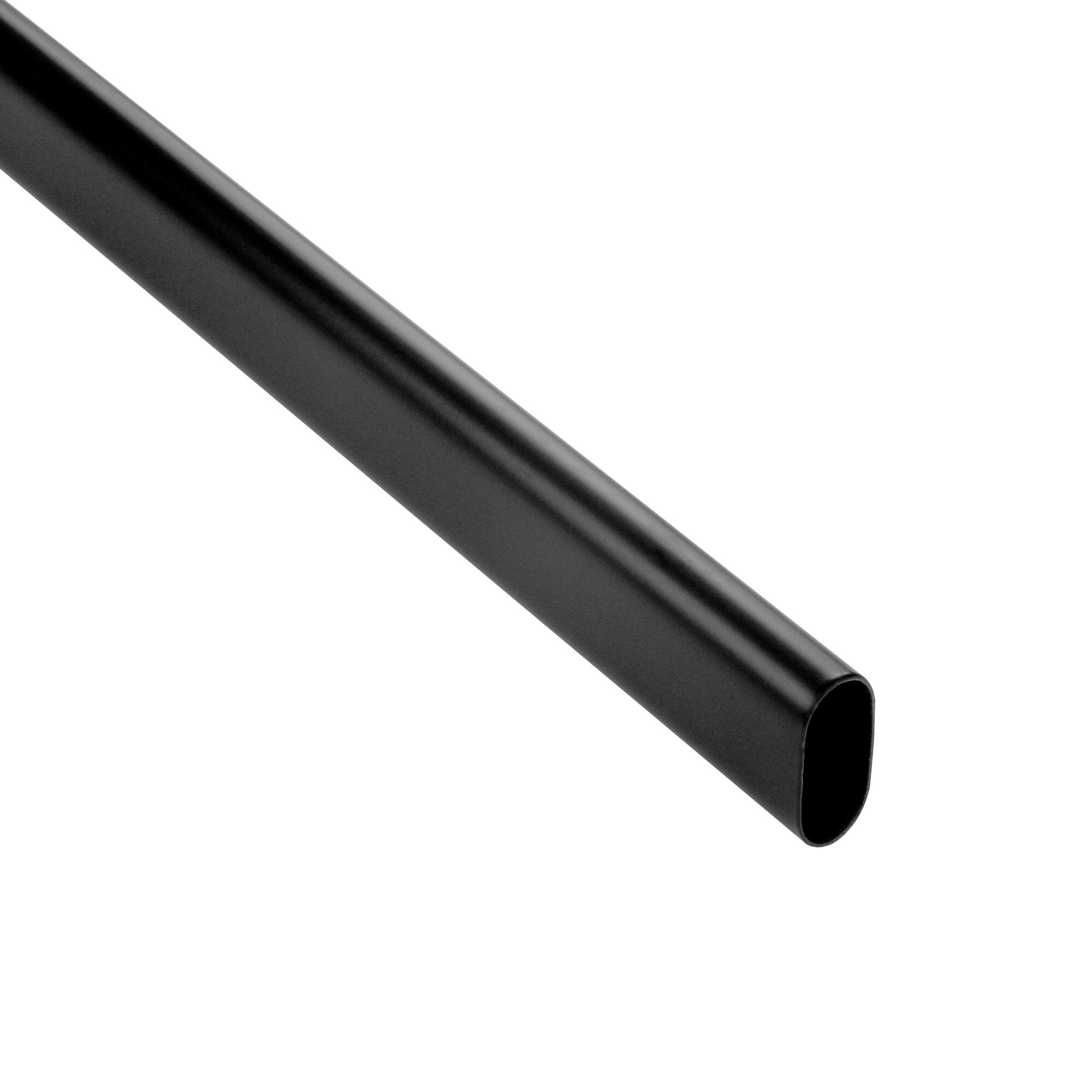 Barre de penderie noire L.1.5m ovale 30x15mm