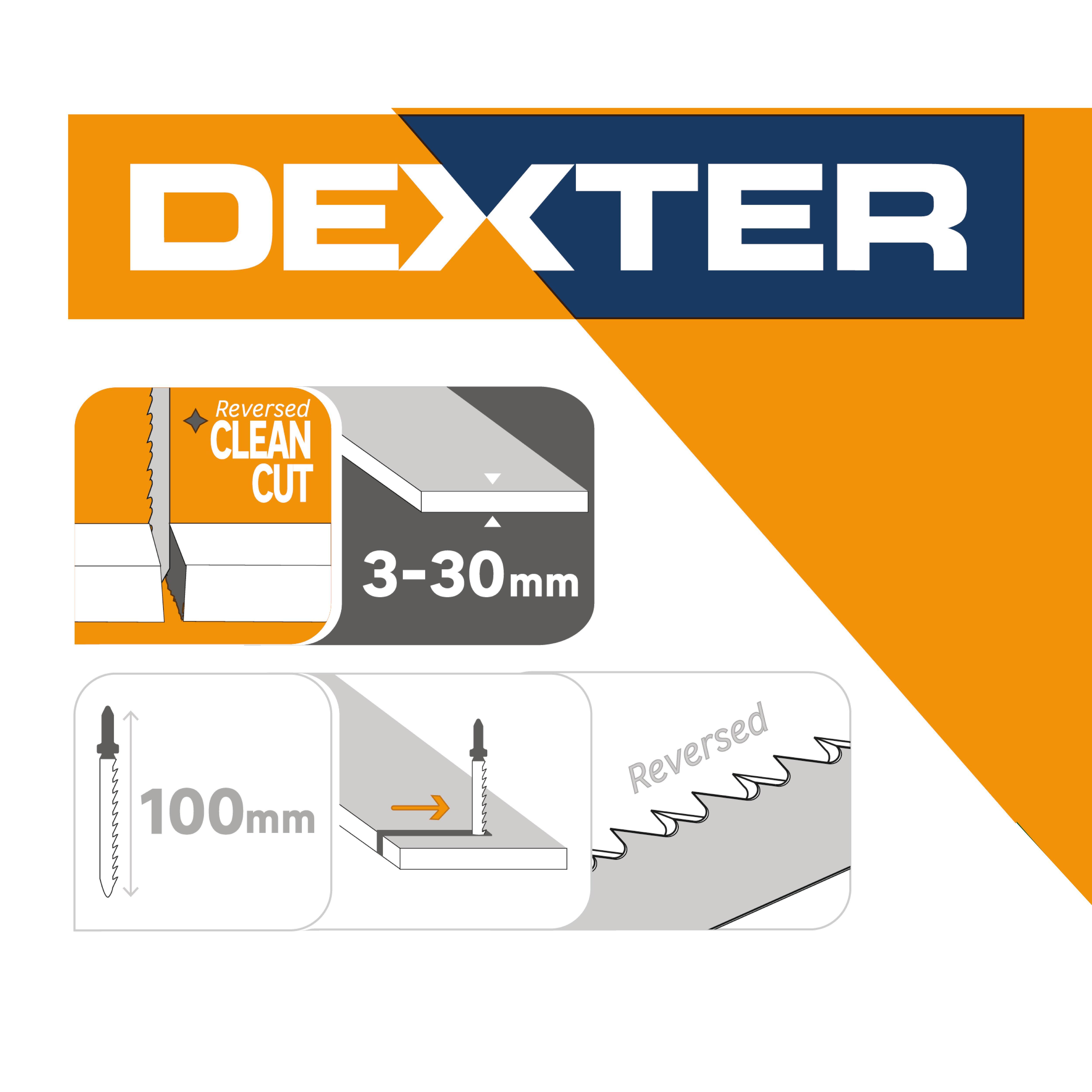 Lot de 2 lames pour bois dur DEXTER coupe franche 3-30 mm - 2