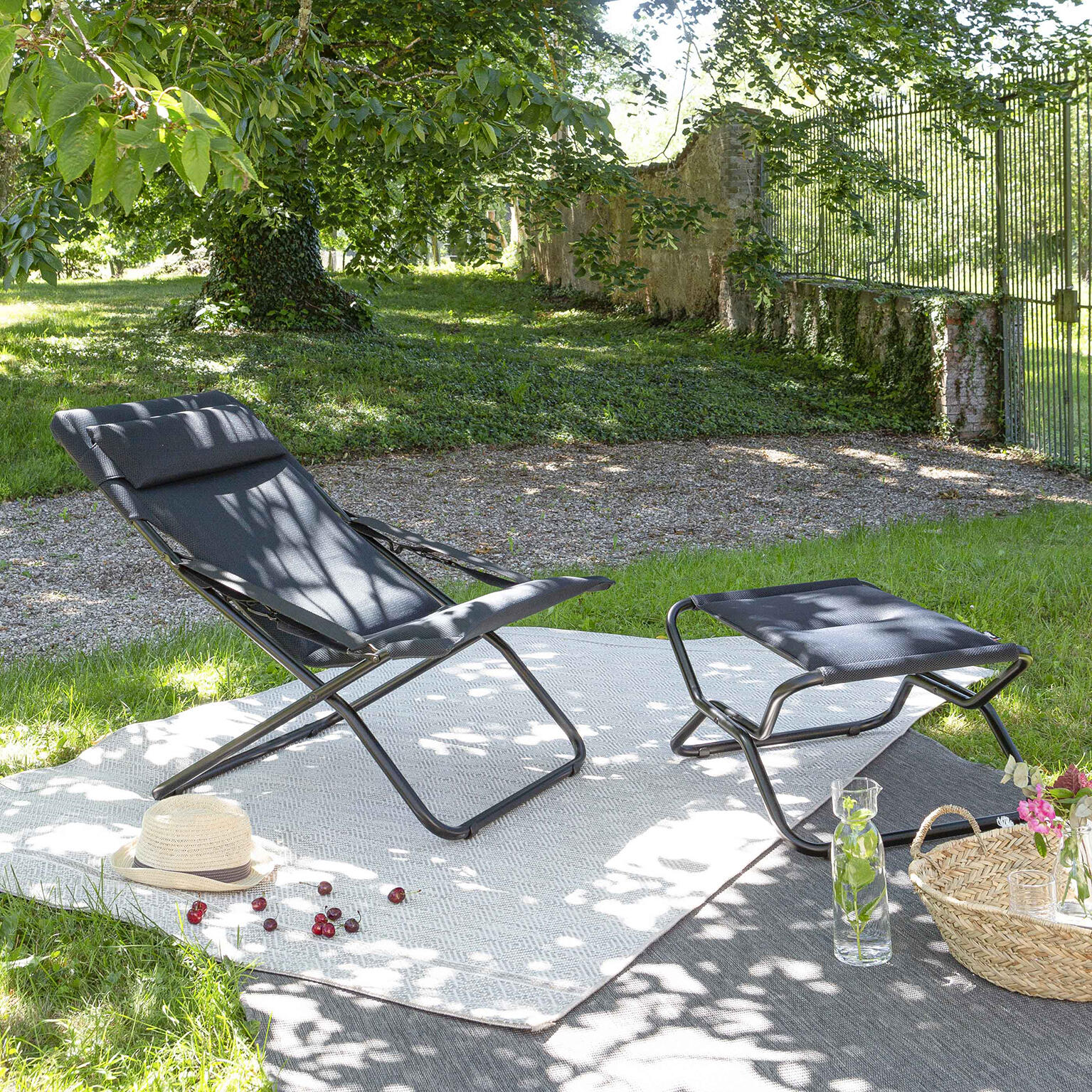 Transat de jardin en acier Air comfort gris acier LAFUMA MOBILIER - 3