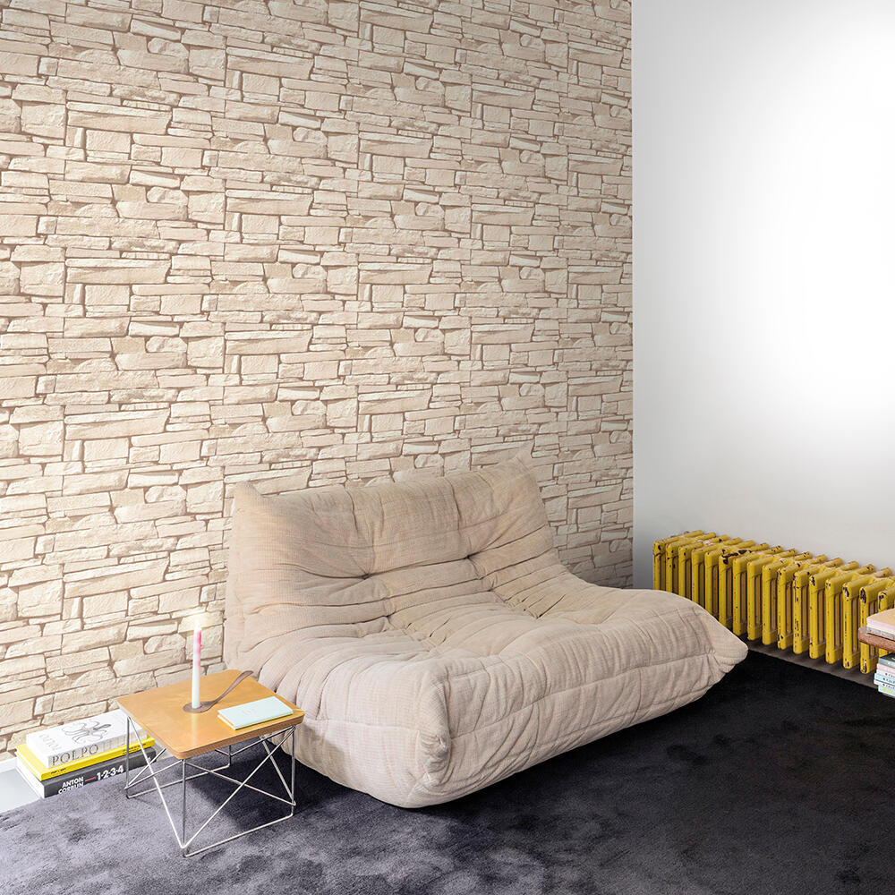 Papier peint intissé Pierre dax blanc - 3