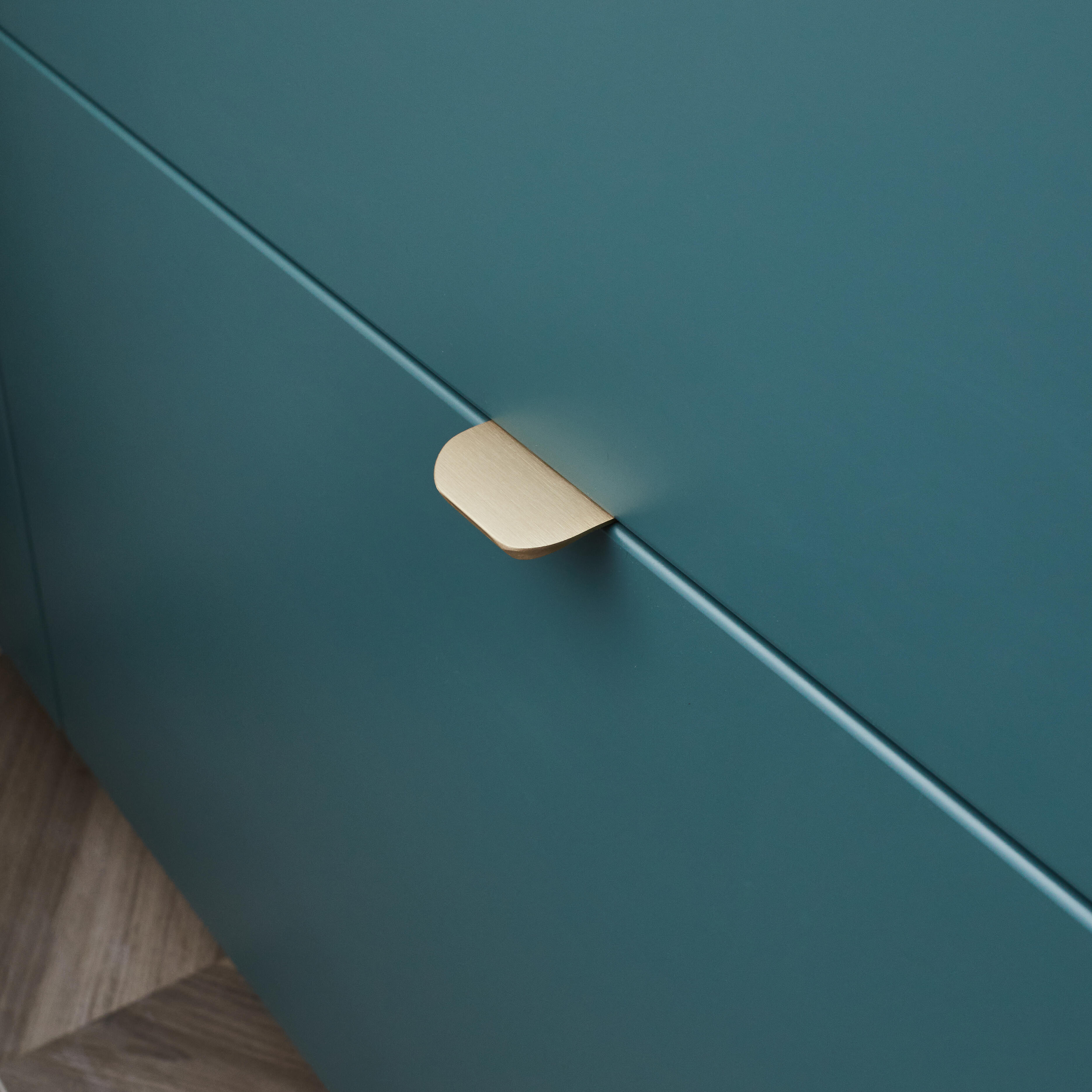 Poignée de meuble Neo, alliage d'aluminium doré brossé, entraxe 32 mm - 3