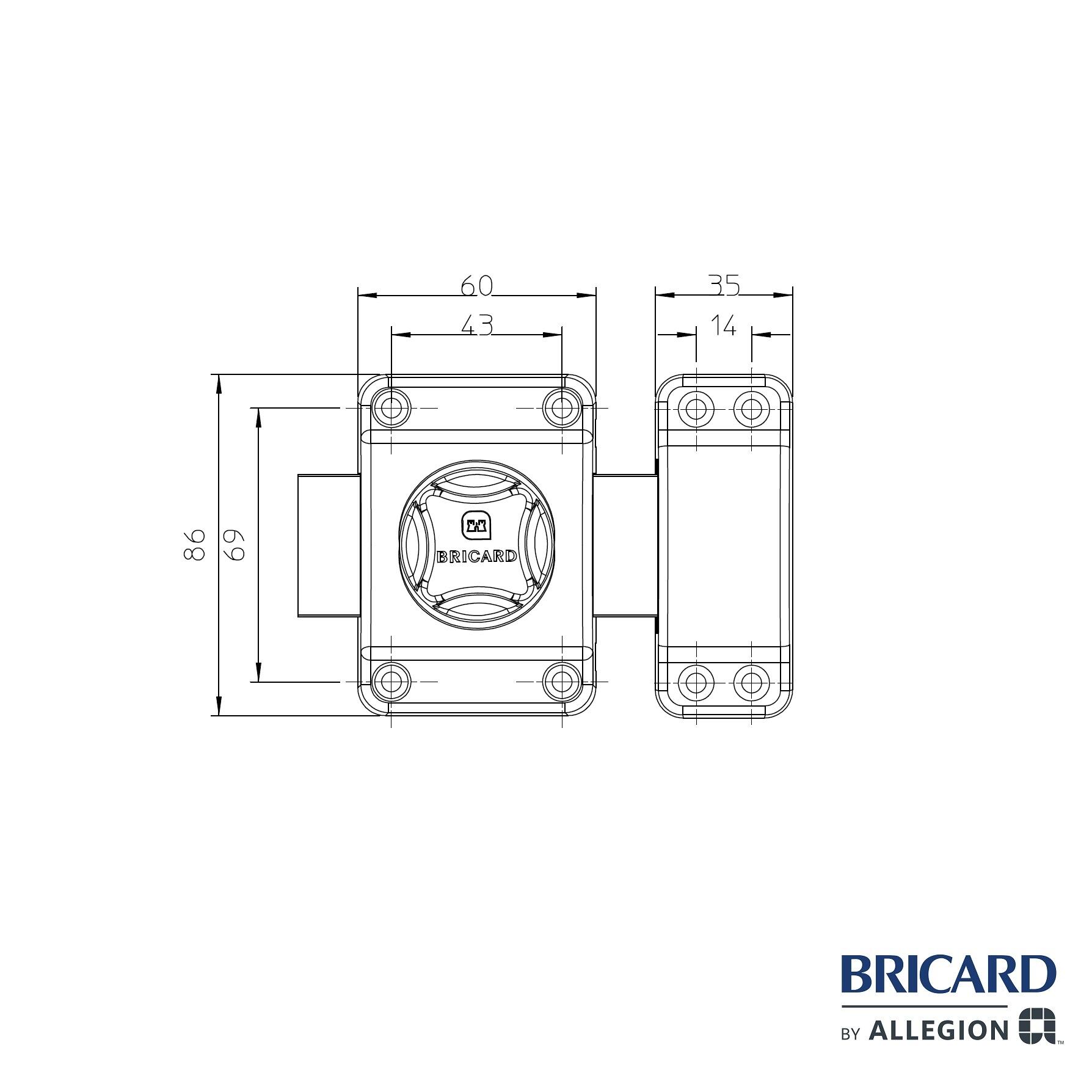 Verrou BRICARD Alpha, L.45 mm ent.fix. 43  l.110 x h.90 mm - 4
