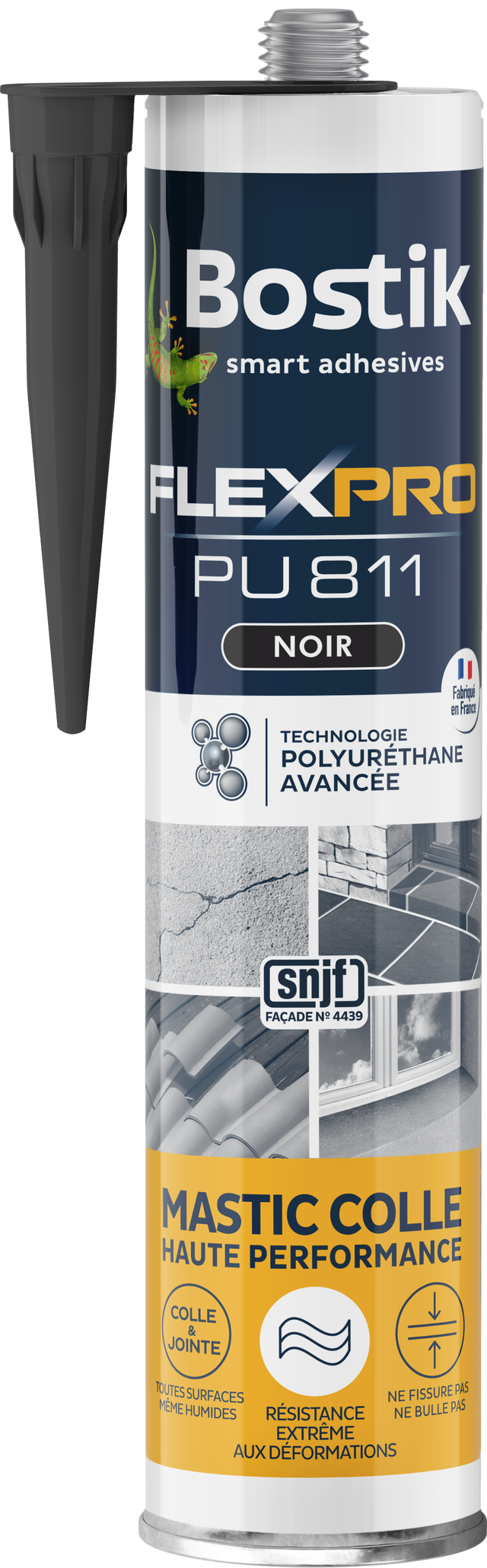 Mastic colle et joint haute performance noir 300 ml Flexpro Pu 811 - BOSTIK
