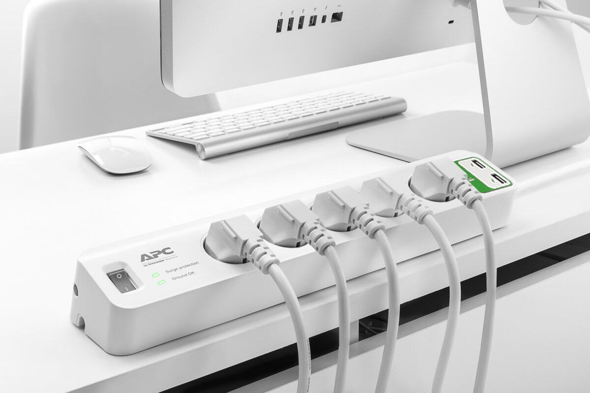 Multiprise parafoudre 5 prises + 2 ports usb, SCHNEIDER ELECTRIC - 4