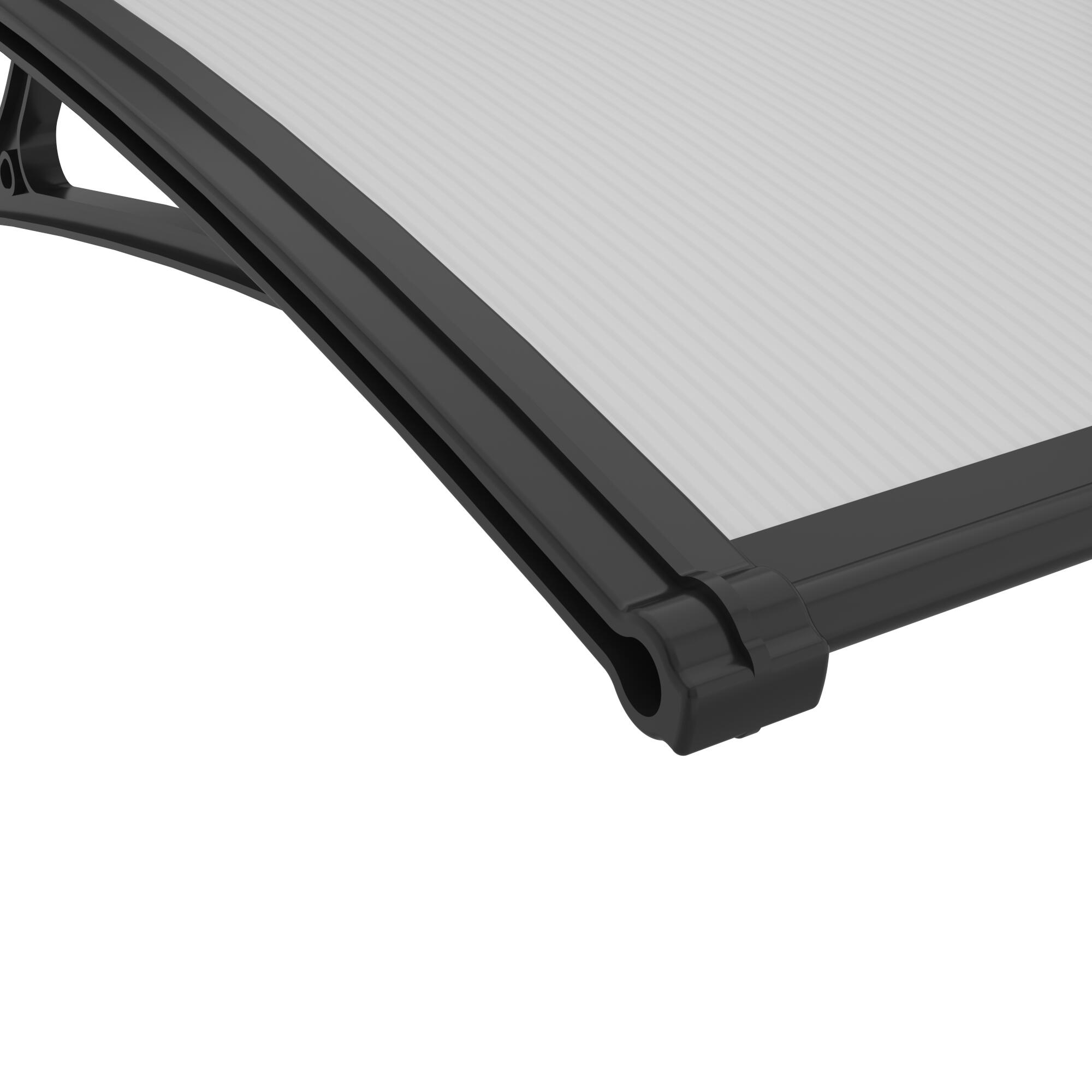 Auvent de porte d'entrée résine noir Kano, l.120 x H.28.5 x P.100 cm - 3