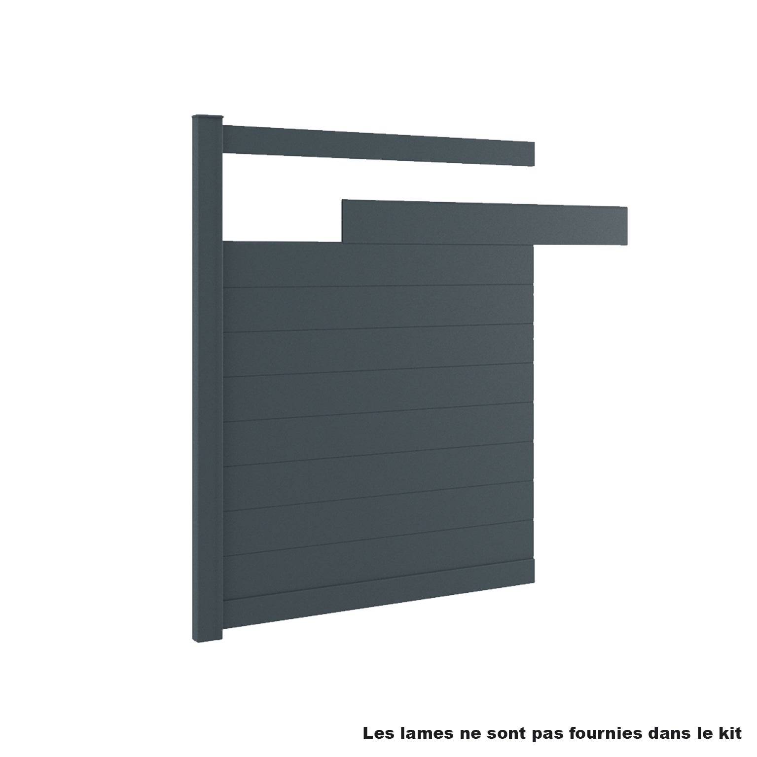 Kit vantail aluminium sans serrure gris zinc Klos up! l.320,5 max. X H. 171,6cm - 2