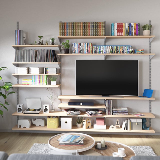 Lote librería triple blanco Spaceo sin madera