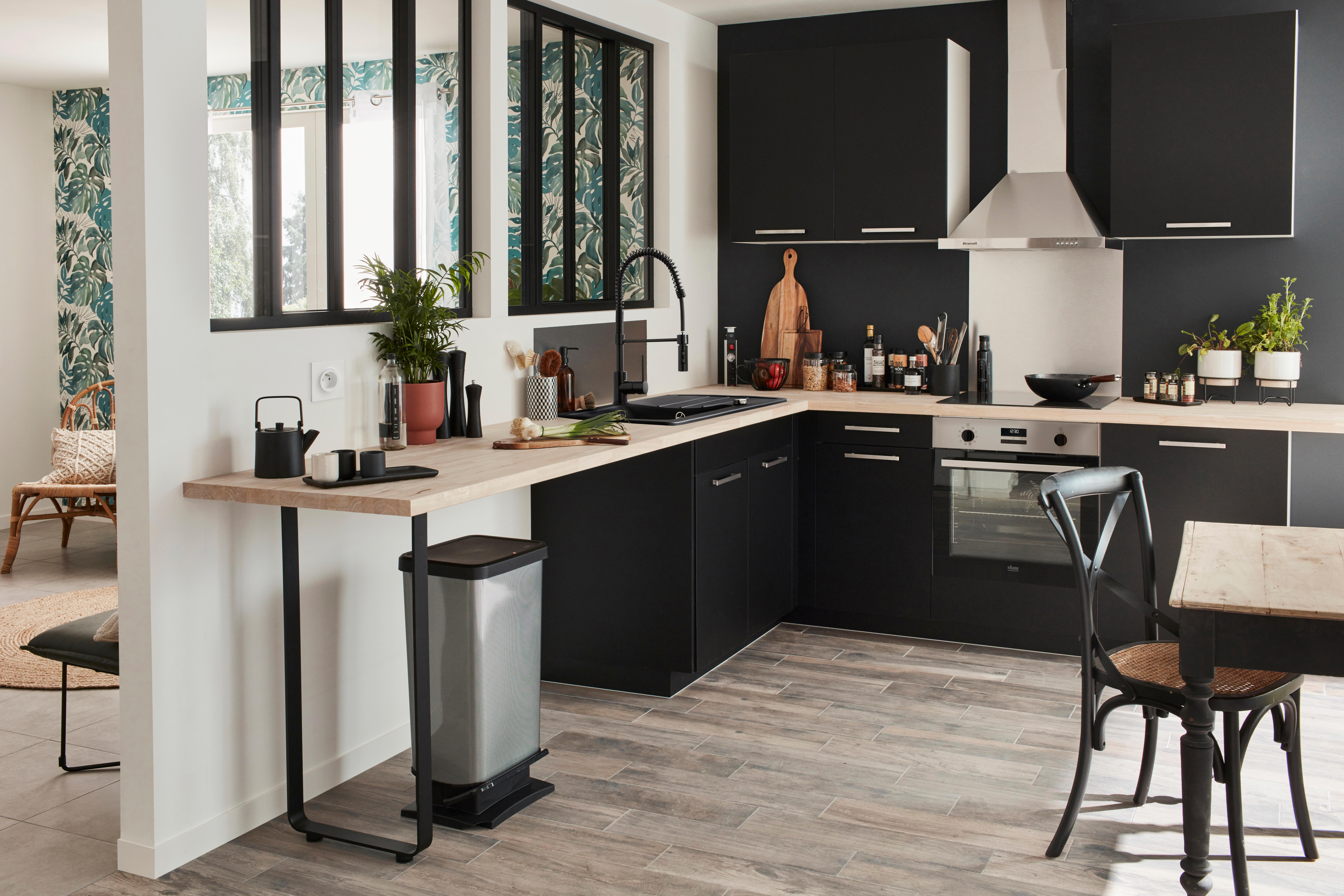 Plan de travail brut Hêtre lamellé L.250 x l.65cm, Ep.26 mm - 5