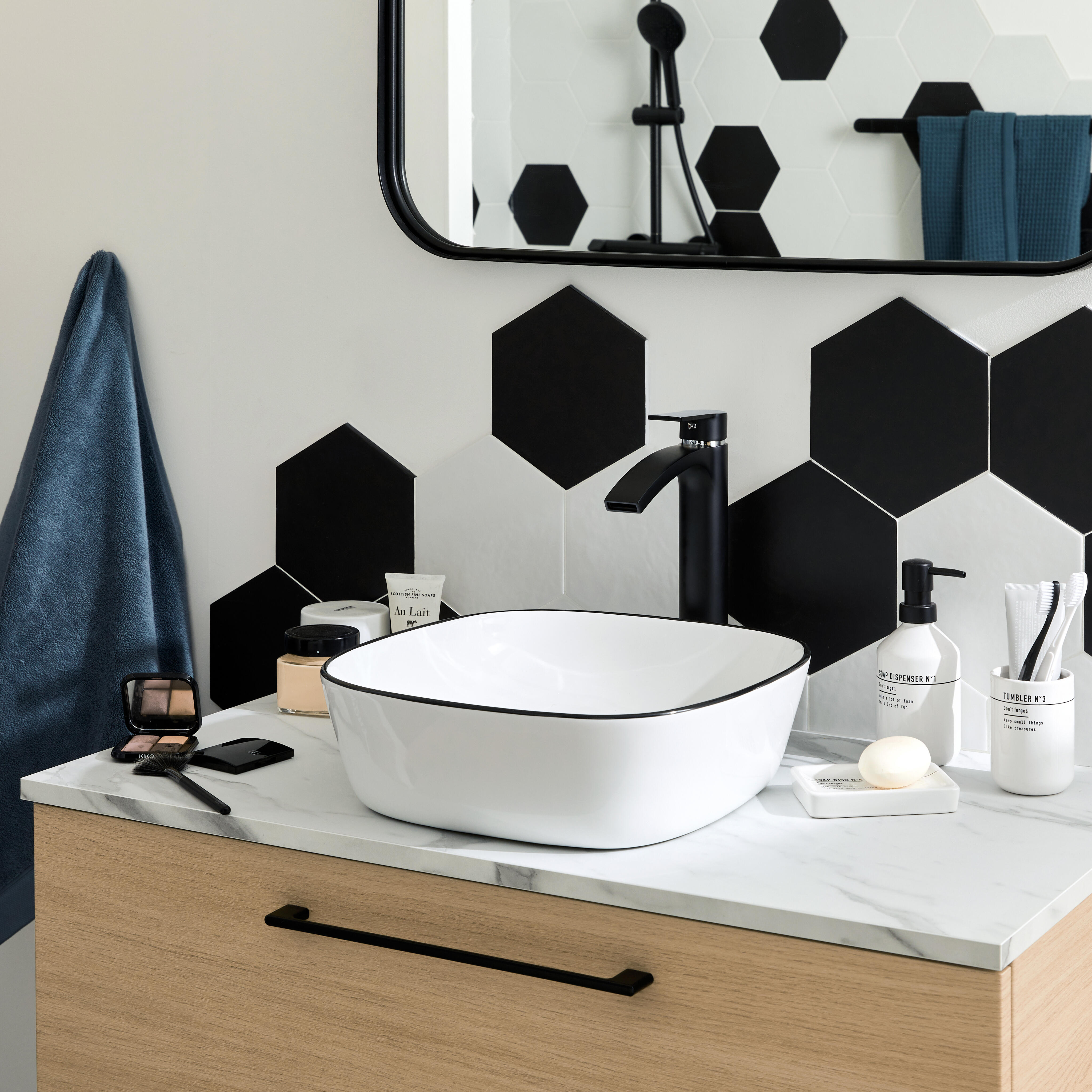 Vasque à poser céramique carré Diego H.12 x l.37 x P.37 cm blanc brillant - 6