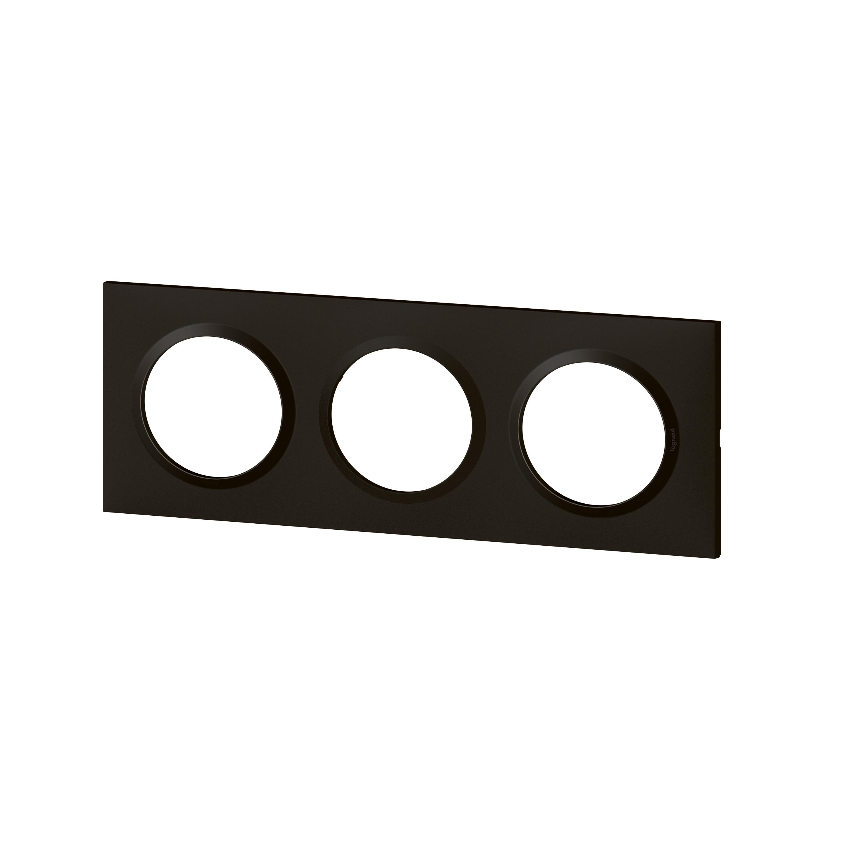 Plaque triple Dooxie, LEGRAND, noir velours - 2