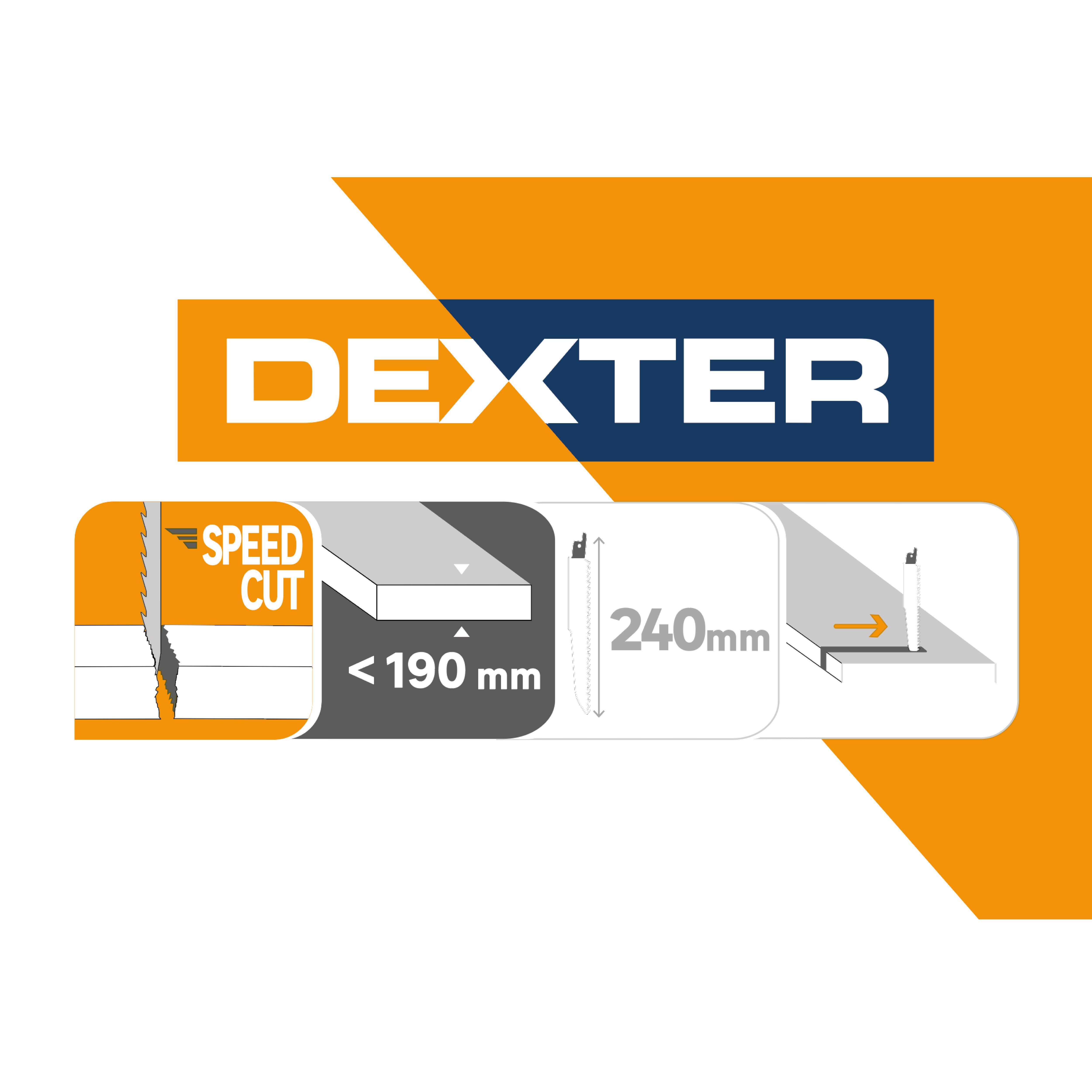 Lot de 2 lames bois coupe droite 190 mm DEXTER pour scie sabre - 4