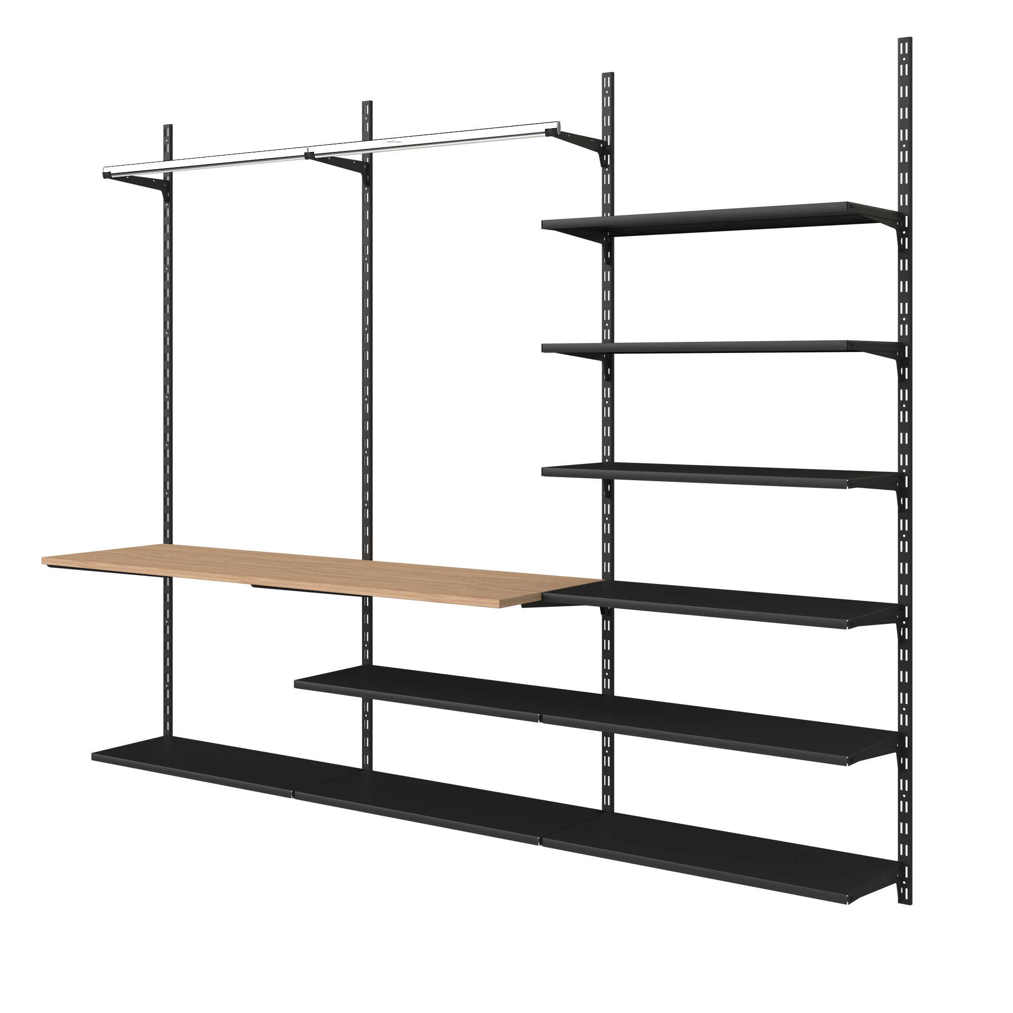 Crémaillère double acier, H.200 cm entraxe 50 mm - 2