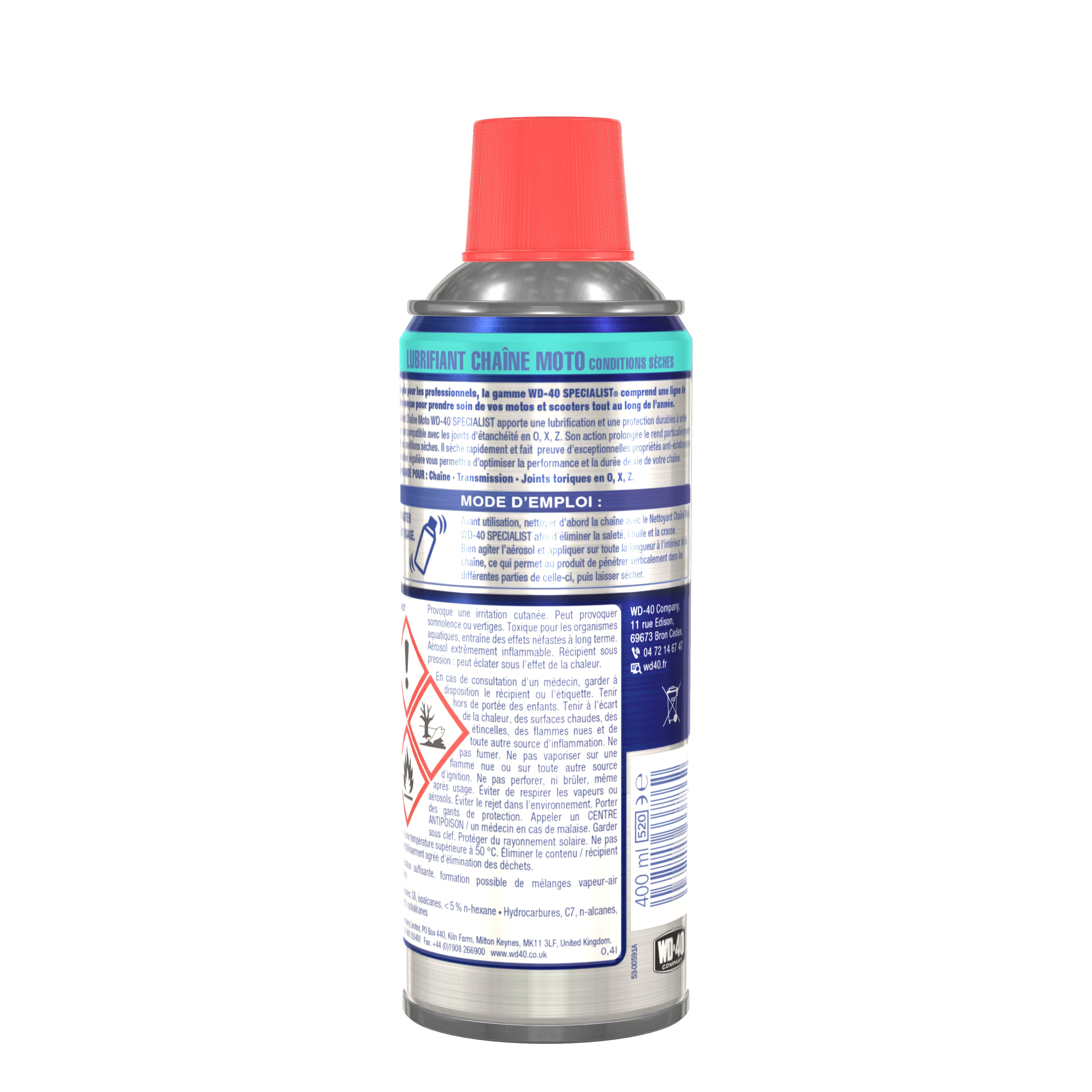 Lubrifiant chaine moto en aérosol, 400ml WD-40 - 9