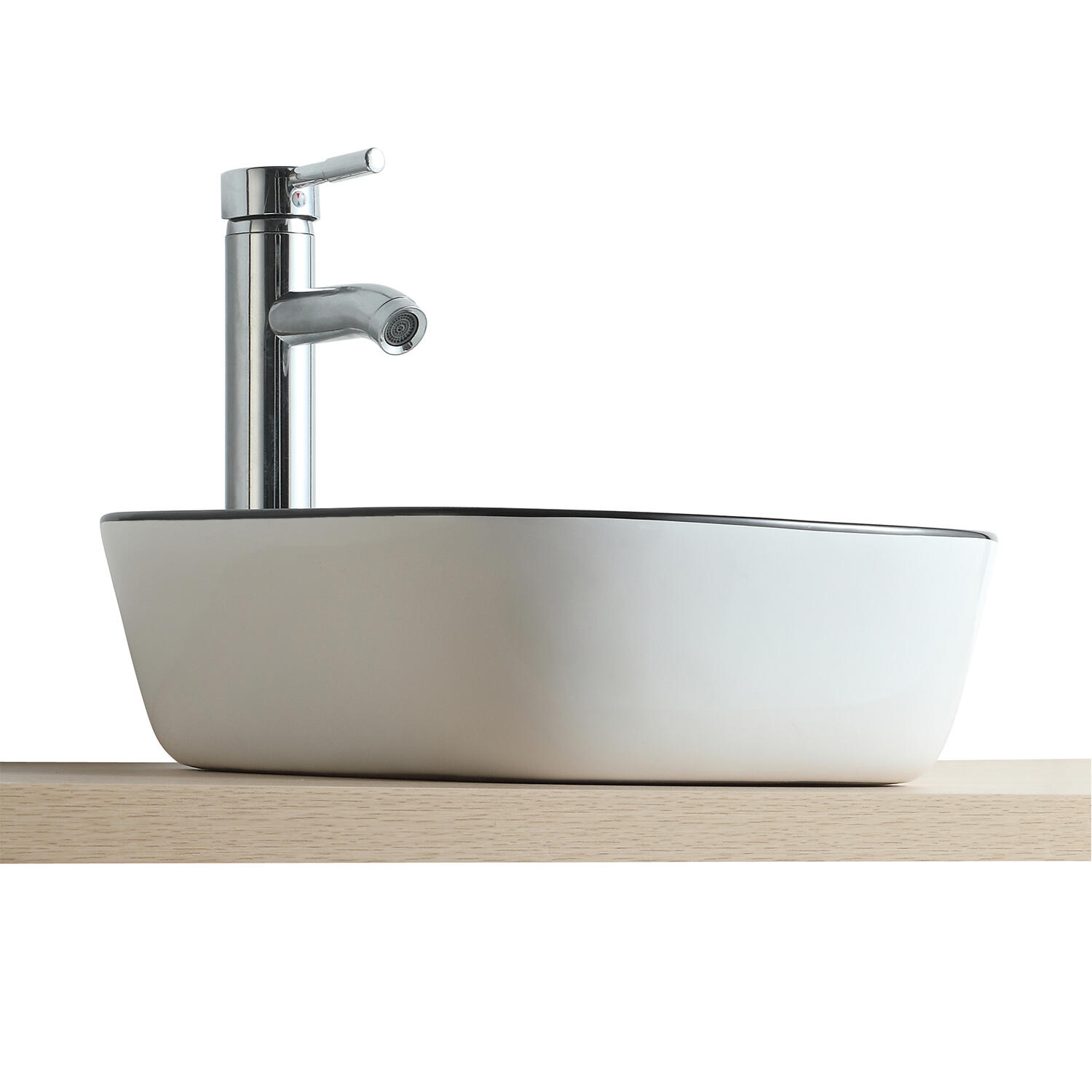 Vasque à poser céramique carré Diego H.12 x l.37 x P.37 cm blanc brillant - 2