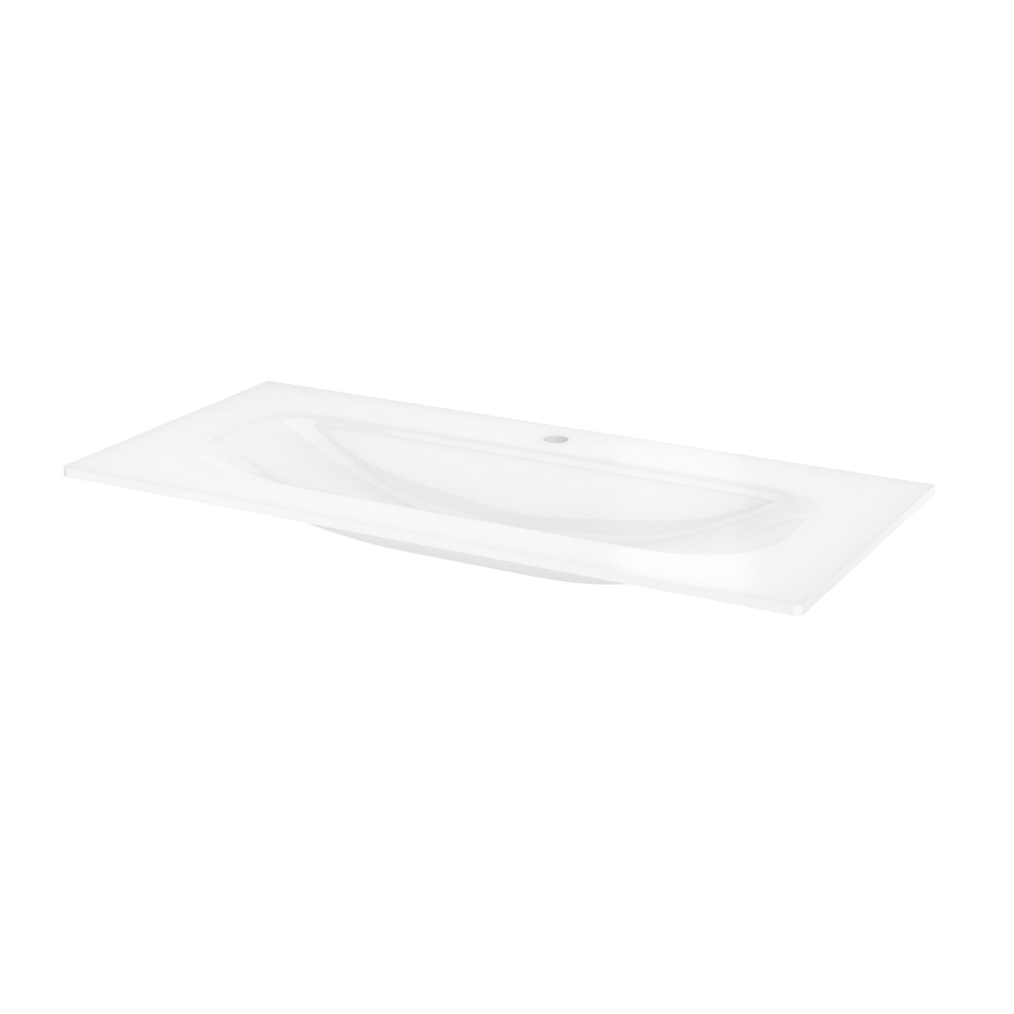 Plan simple vasque centrée Native verre blanc Brillant l.106 x P.49 cm - 3