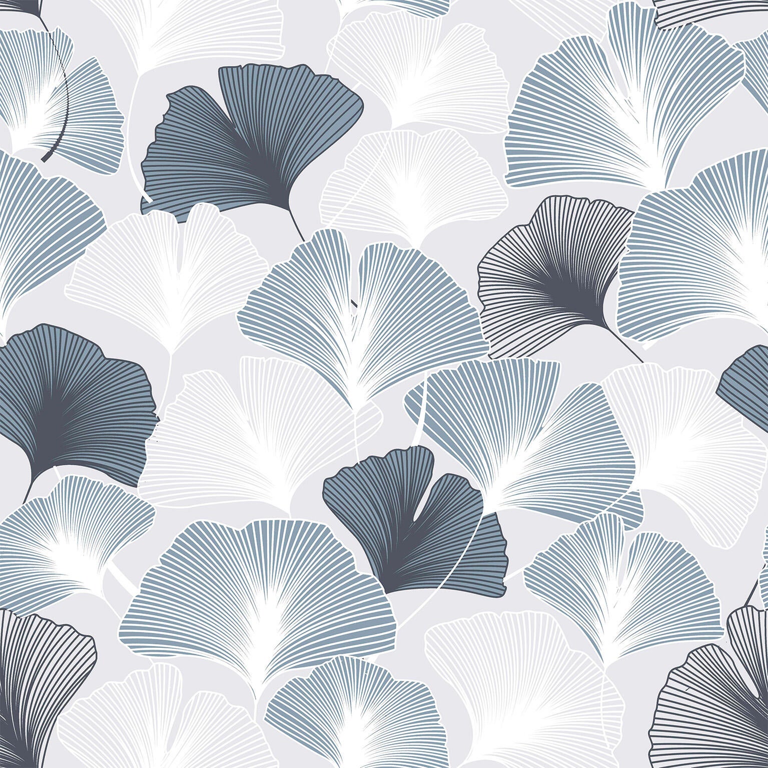 Papier peint intissé Ginko kyoto bleu - 3