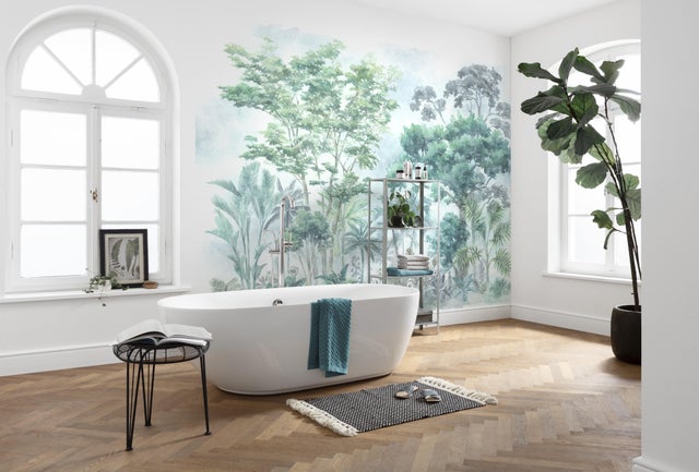 Mural Naturaleza Silva verde de 350 x 250 cm. Vinilo Liso. Material de la base: No tejido.
