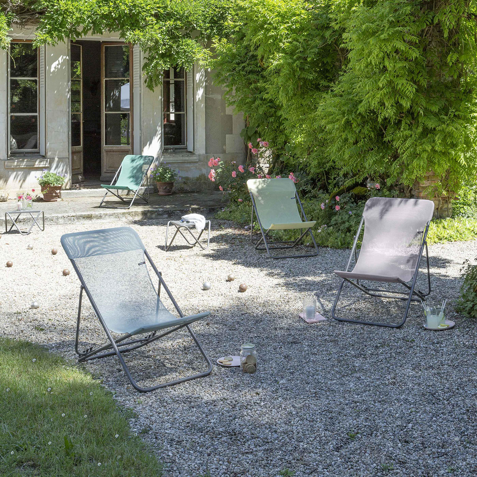 Transat de jardin en acier Maxi graphite LAFUMA MOBILIER - 3