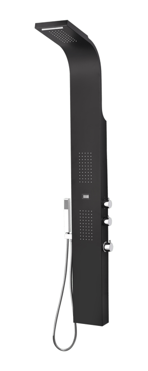 Panneau de douche avec fonction cascade ESSEBAGNO Kaska Noir