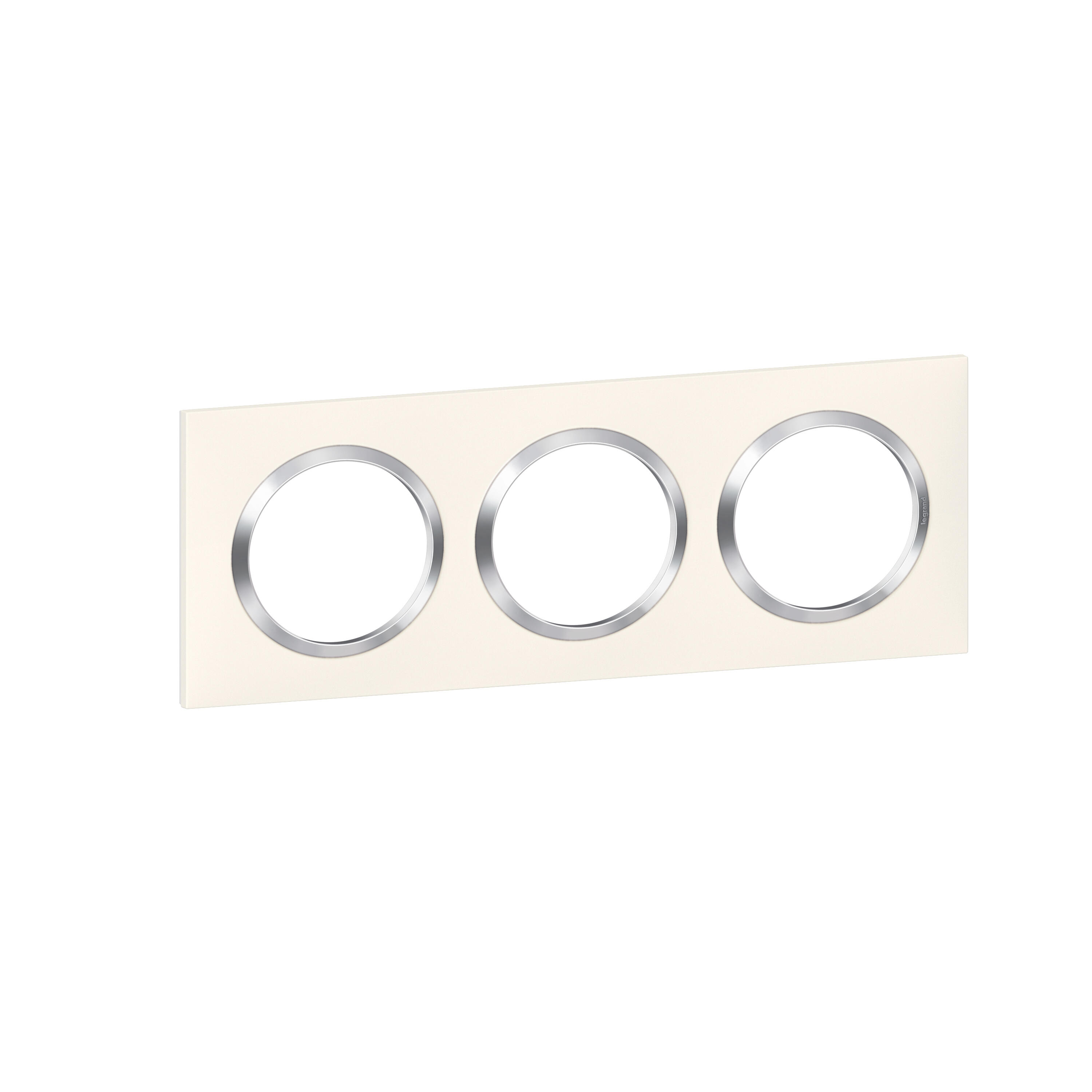 Plaque triple Dooxie, LEGRAND, blanc chromé - 2