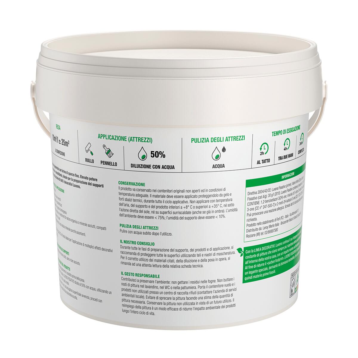 Fissativo per pittura su intonaco di calce cementizia LUXENS fondo fissativo base acqua 2.5 L - 7