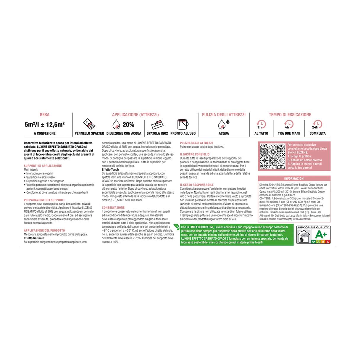 Pittura decorativa LUXENS sabbiato bianco candido neive 2.5 l - 7