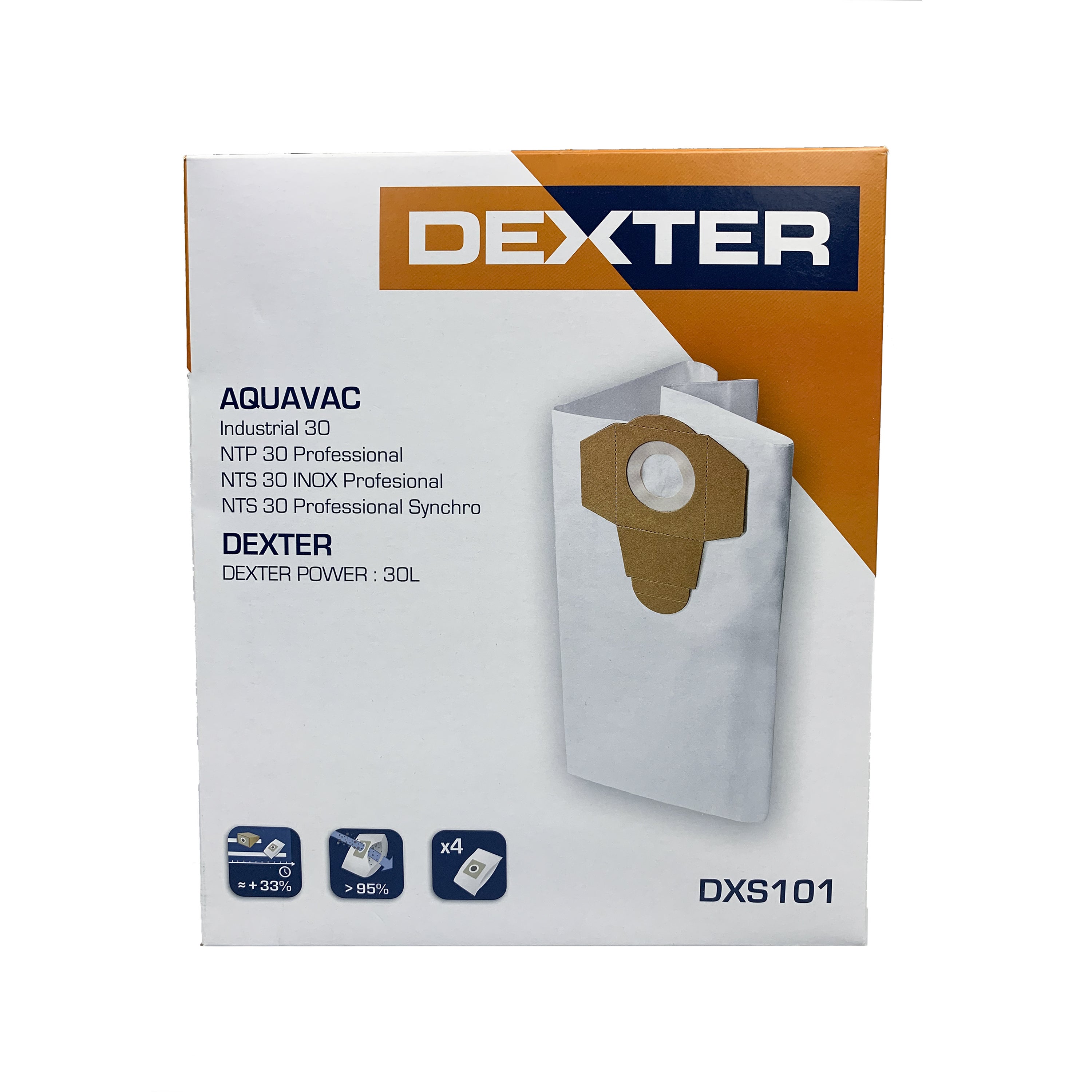 Lot de 4 sacs synthétique pour aspirateur Dxs101 DEXTER - 2
